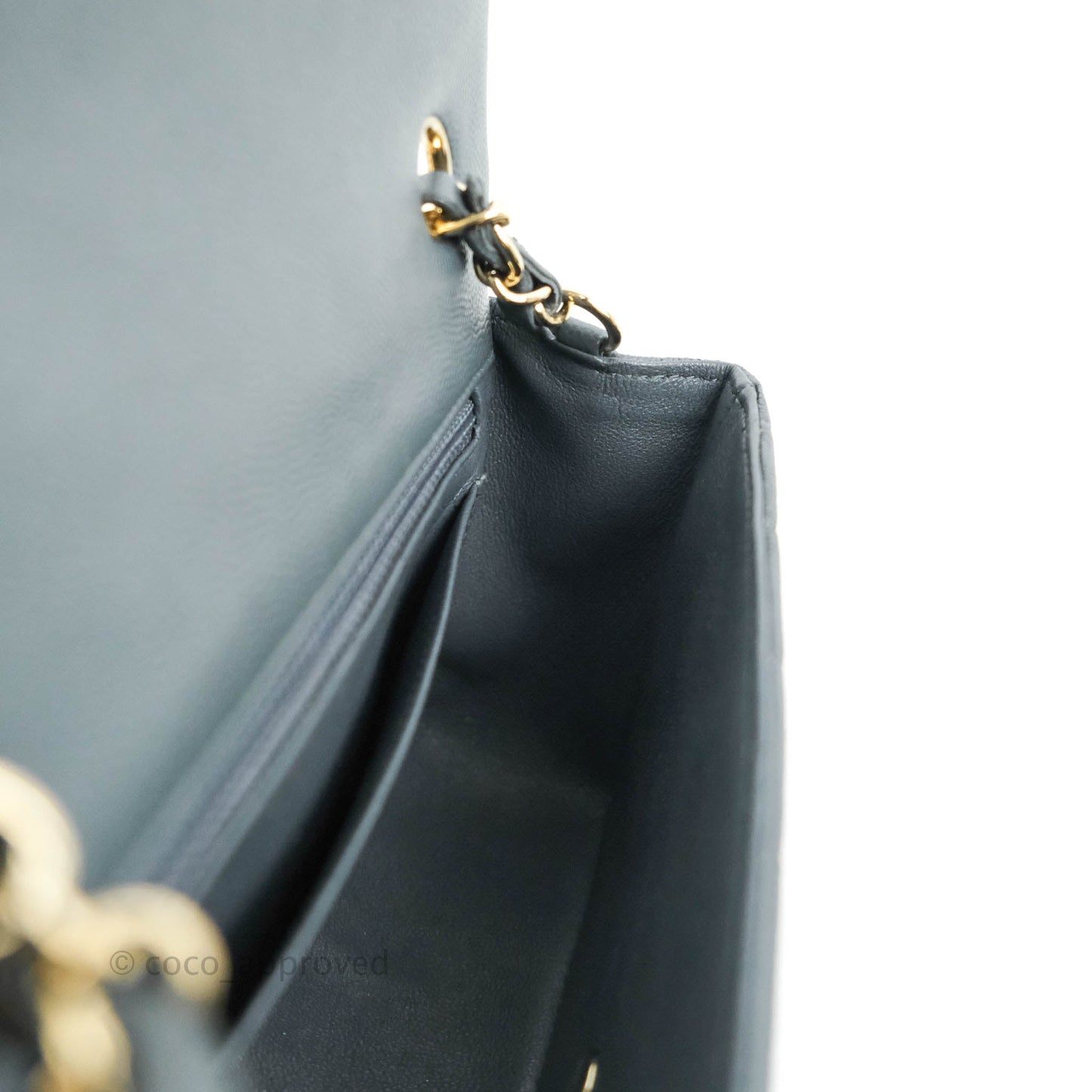 Chanel Quilted Mini Rectangular Flap Grey Caviar Gold Hardware 18B
