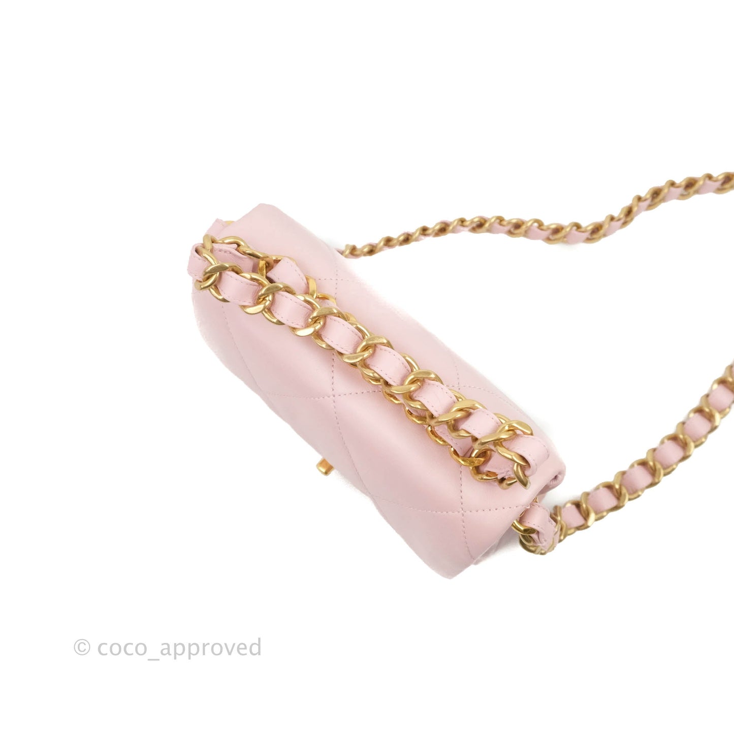 Chanel Small Flap Bag Light Pink Lambskin Aged Gold Hardware 22-23FW