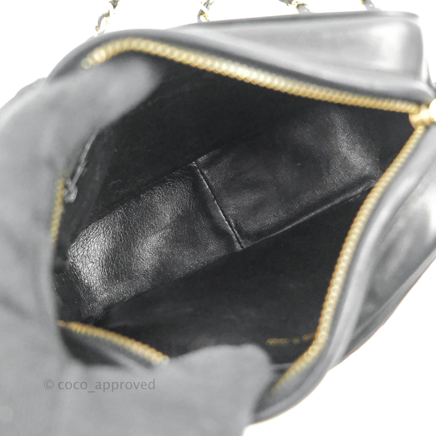 Chanel Vintage Small Camera Bag Black Lambskin Gold Hardware