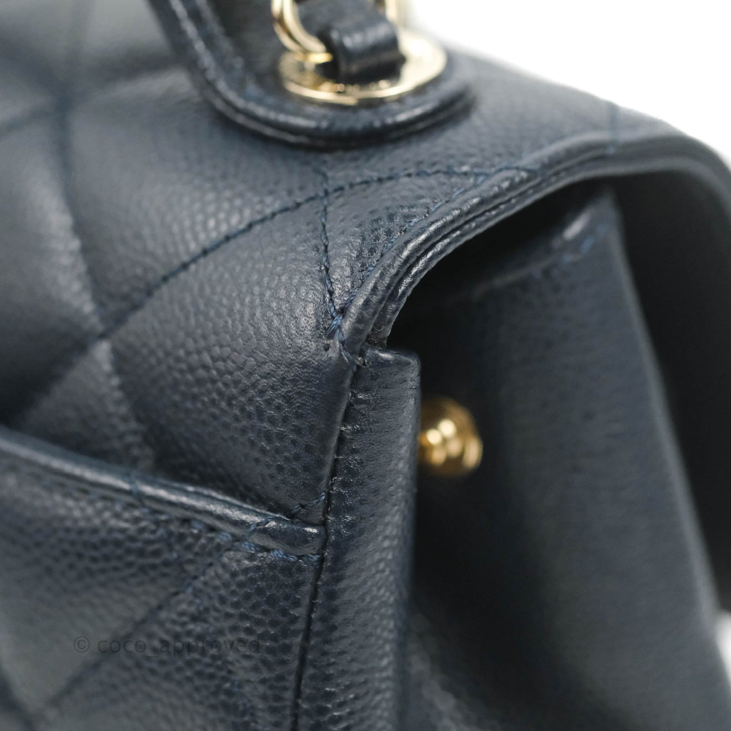 Chanel Quilted Small Business Affinity Flap Navy Caviar Gold Hardware