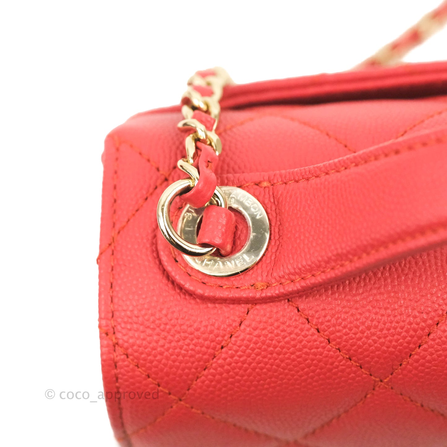 Chanel Quilted Small Business Affinity Flap Red Caviar Gold Hardware