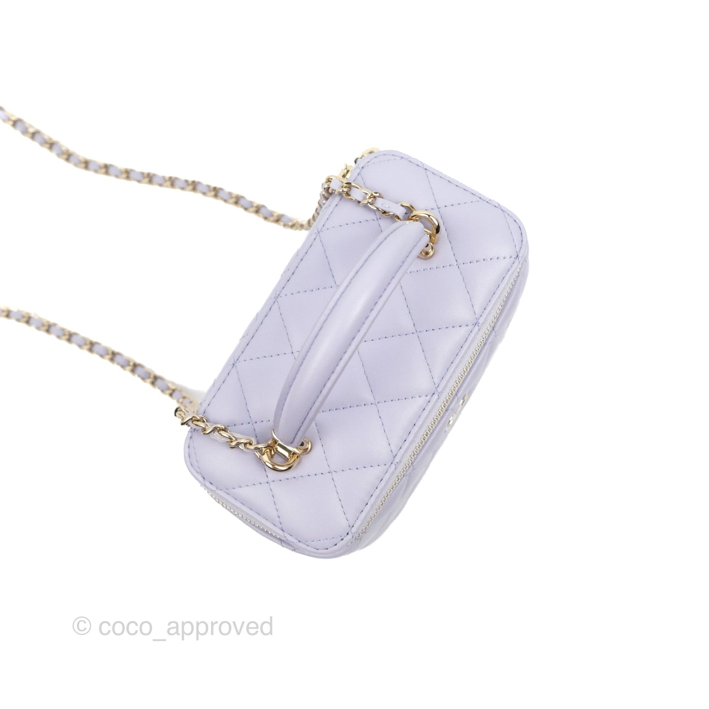 Chanel Vanity Rectangular Top Handle Lilac Lambskin Gold Hardware