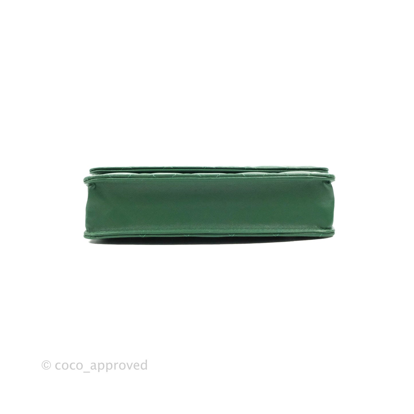 Chanel Quilted Classic Wallet on Chain WOC Green Lambskin Silver Hardware