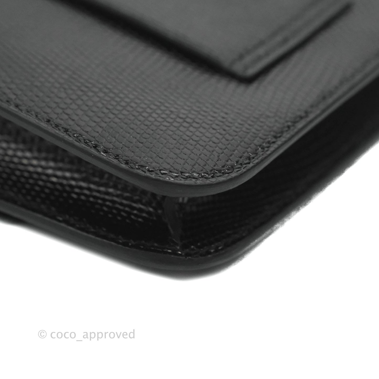 Hermès Constance Slim Wallet Black Lizard Leather Rose Gold Hardware