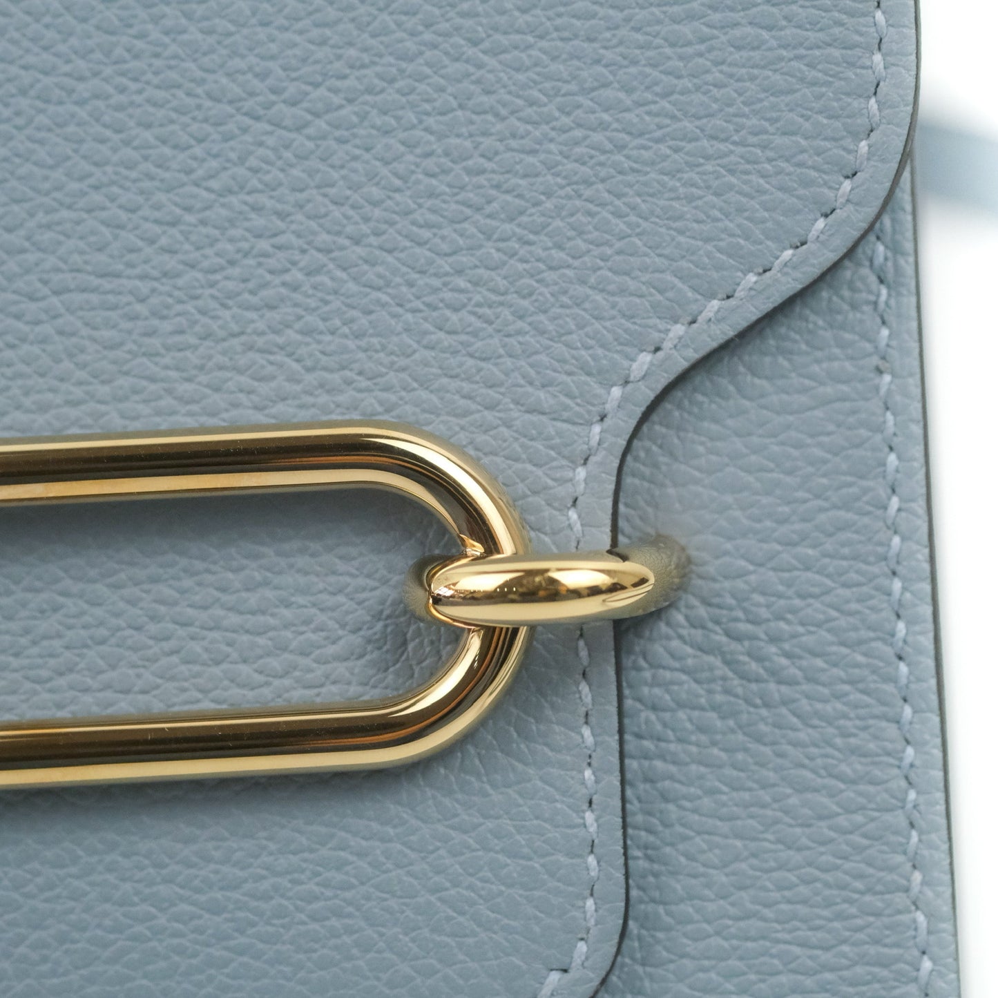 Hermès Roulis Mini 18 Bleu Lin Evercolor Gold Hardware