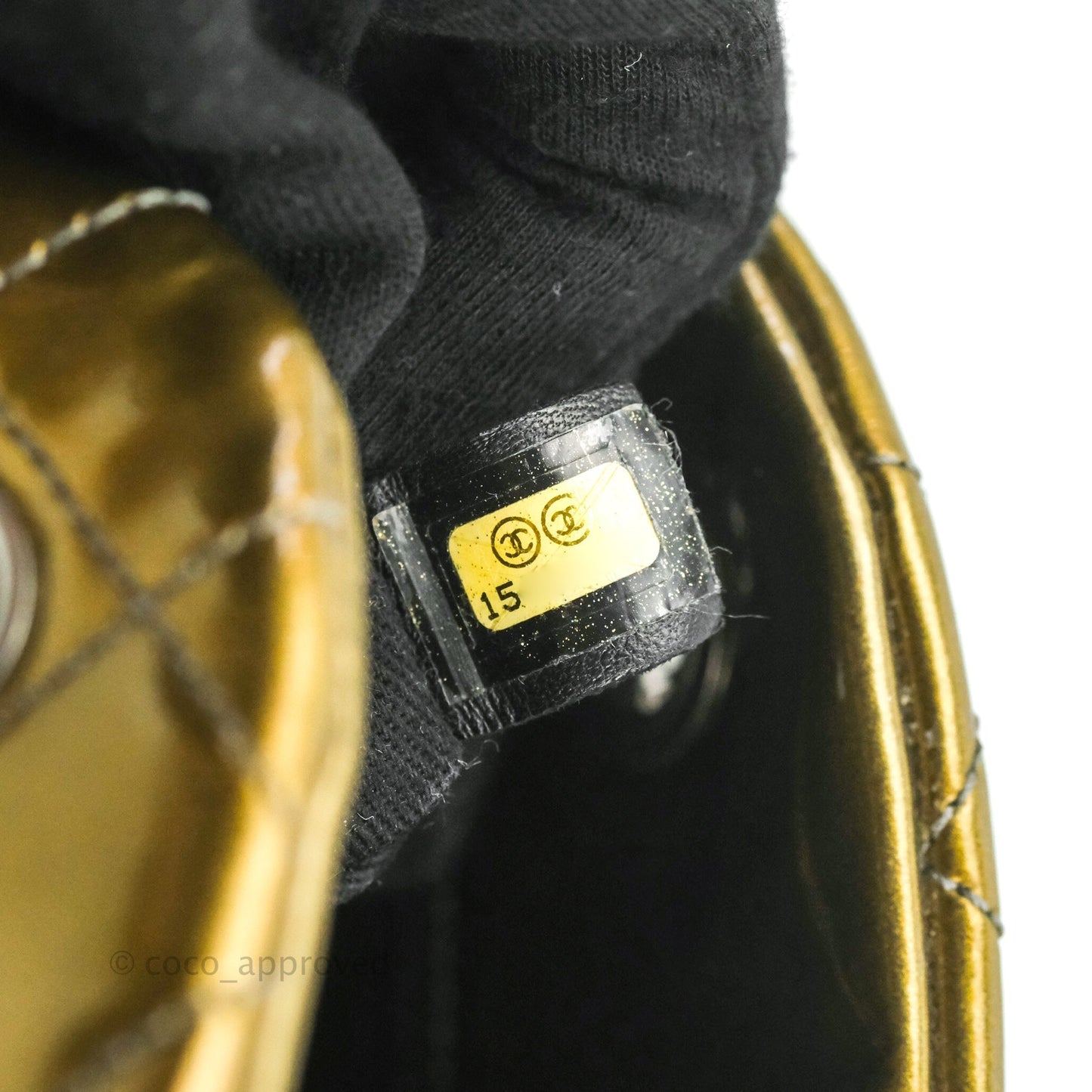 Chanel Small Mademoiselle Bowling Gradient Gold Patent Ruthenium Hardware