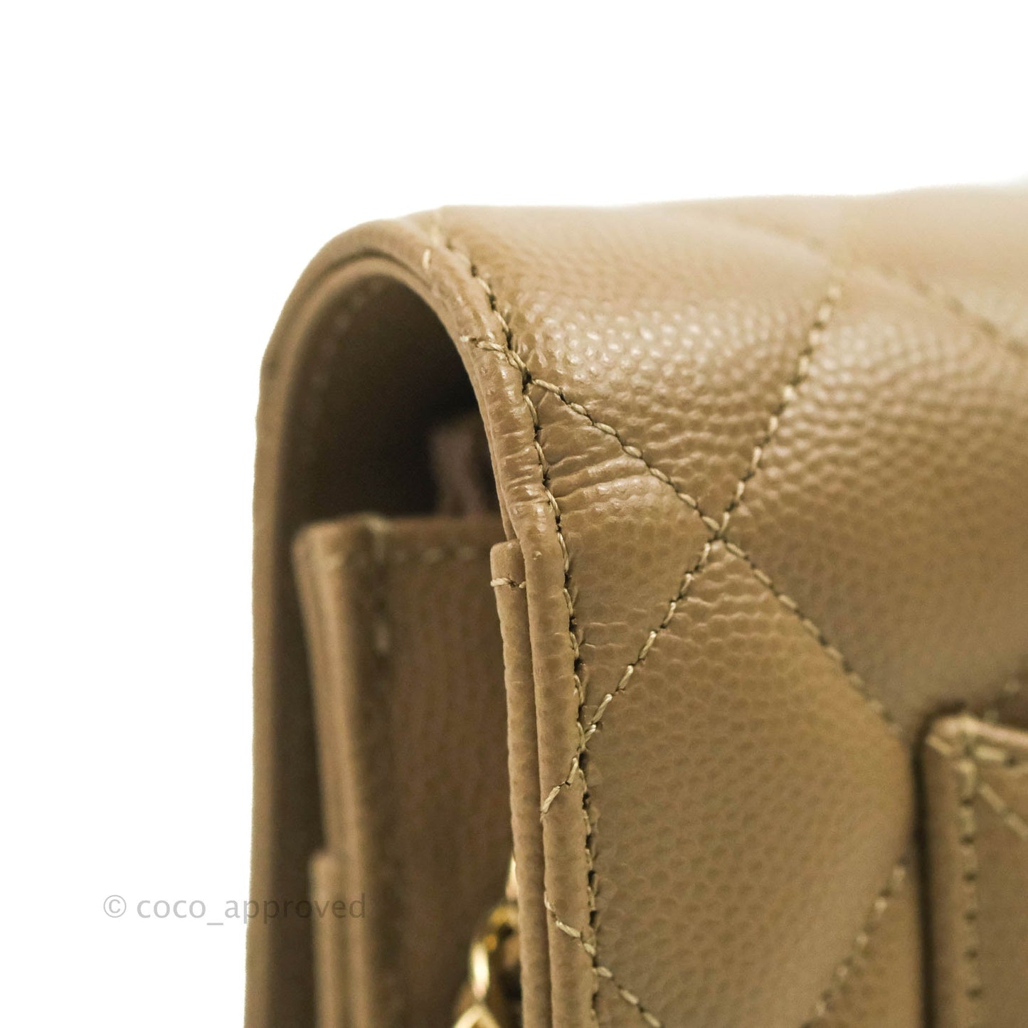 Chanel Quilted Classic WOC Dark Beige Caviar Gold Hardware