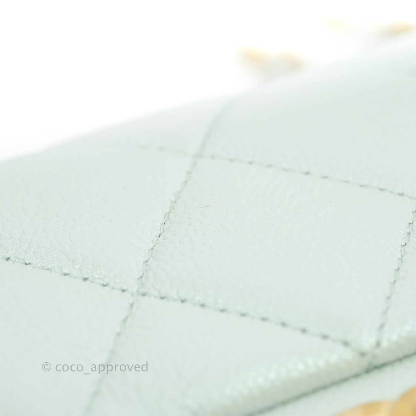 Chanel Quilted My Perfect Mini Iridescent Mint Green Caviar Aged Gold Hardware 21K