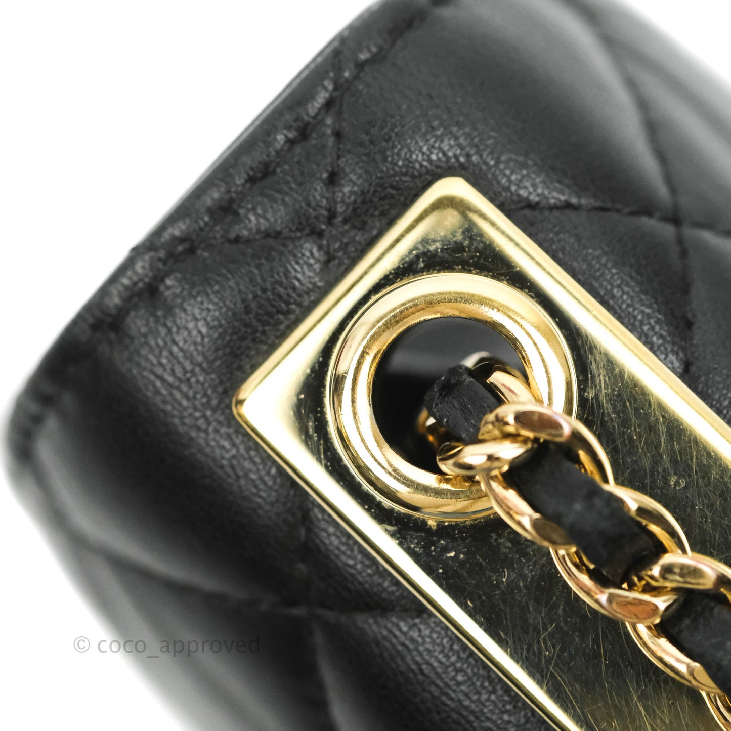 Chanel Mini Quilted Trendy CC Clutch With Chain Black Lambskin Gold Hardware