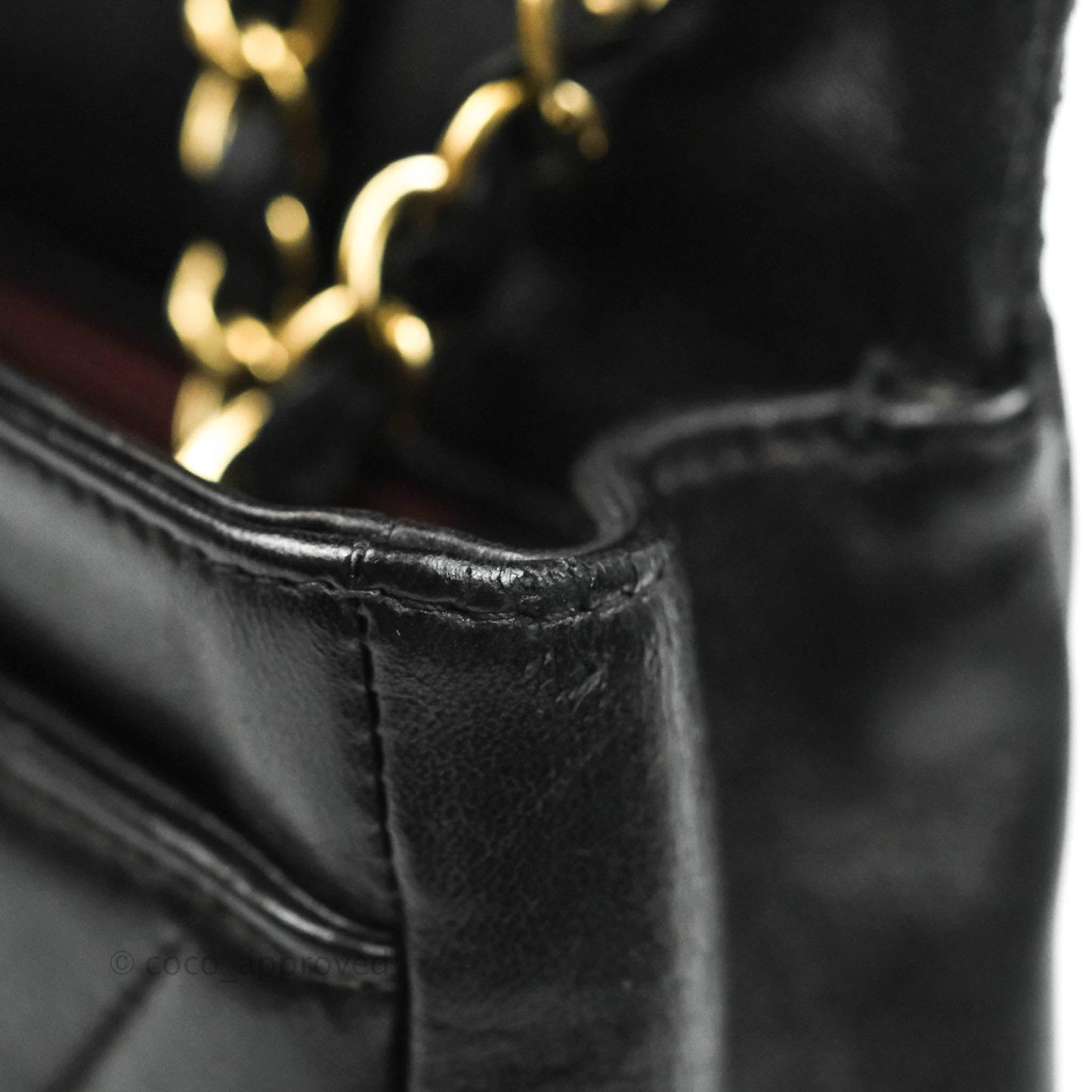 Chanel Large Chevron Single Flap Bag Black Calfskin Gold Hardware