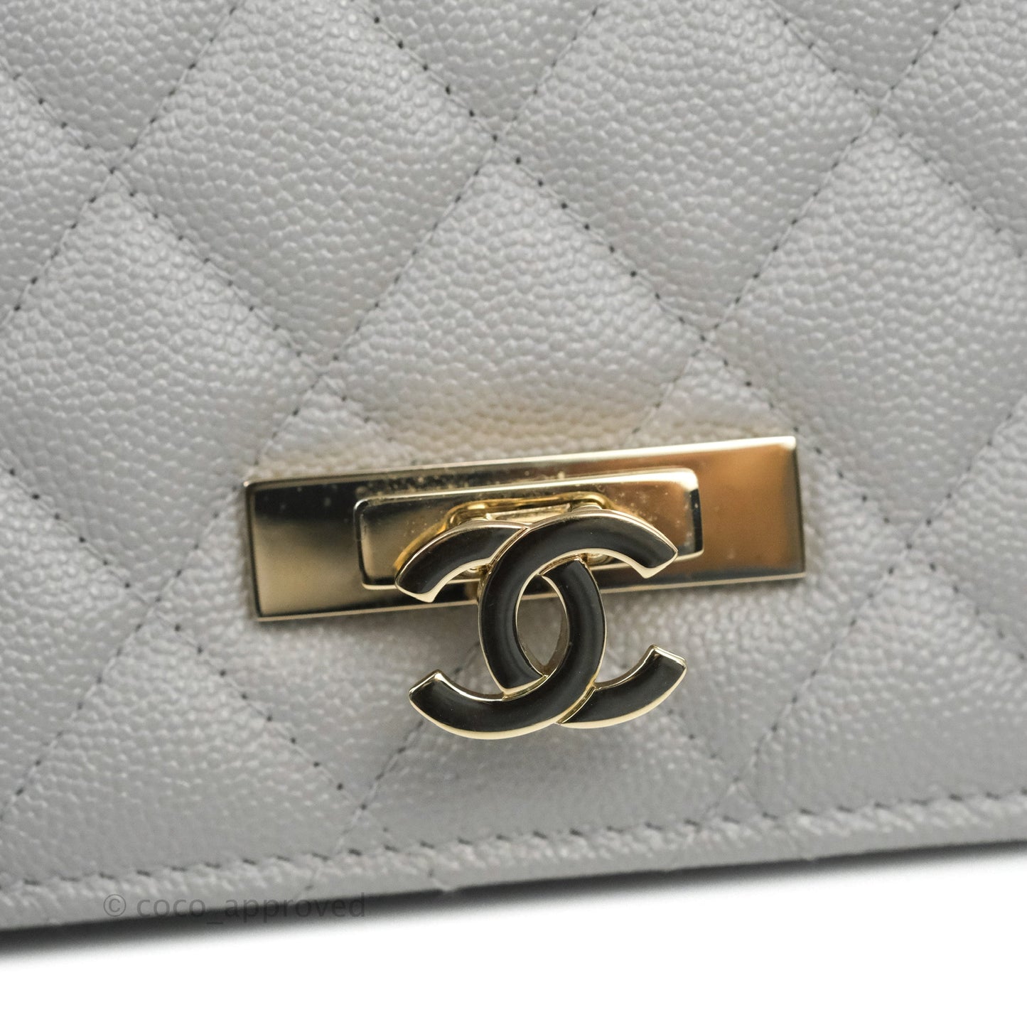 Chanel Golden Class Wallet on Chain WOC Grey Caviar Gold Hardware