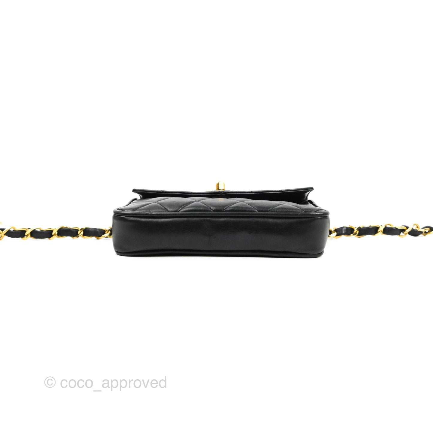 Chanel Vintage Belt Bag Quilted Black Lambskin 24K Gold Hardware