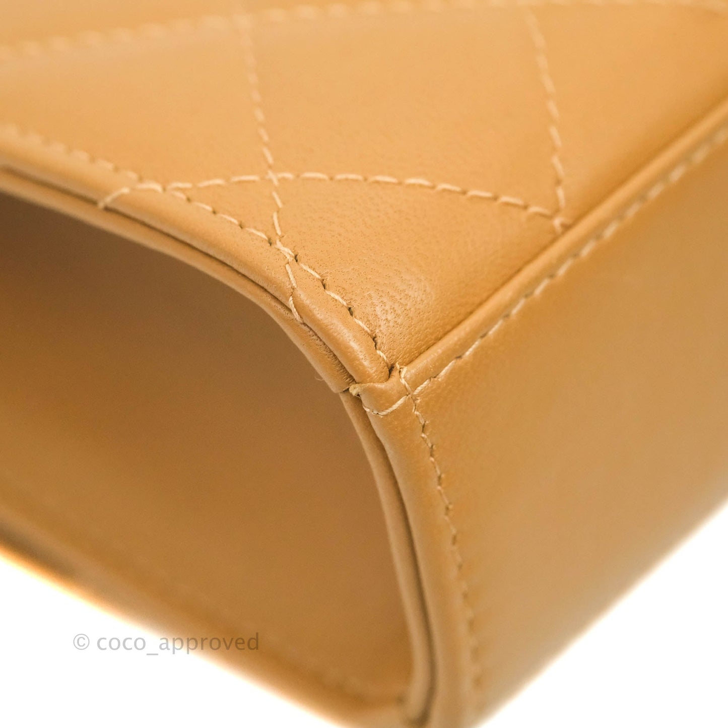 Chanel Mini Quilted Trendy CC Clutch With Chain Caramel Dark Beige Lambskin Gold Hardware