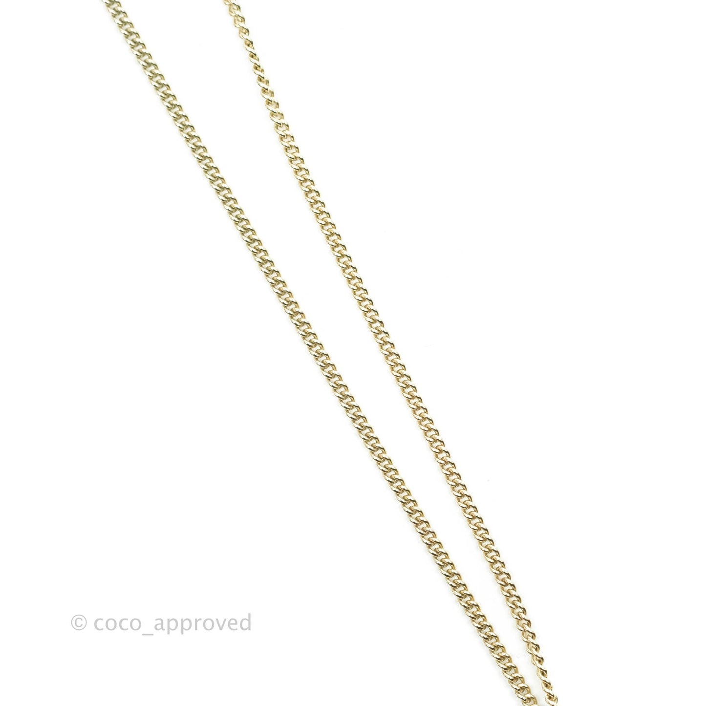Chanel Round CC Crystal Necklace Gold Tone 20S