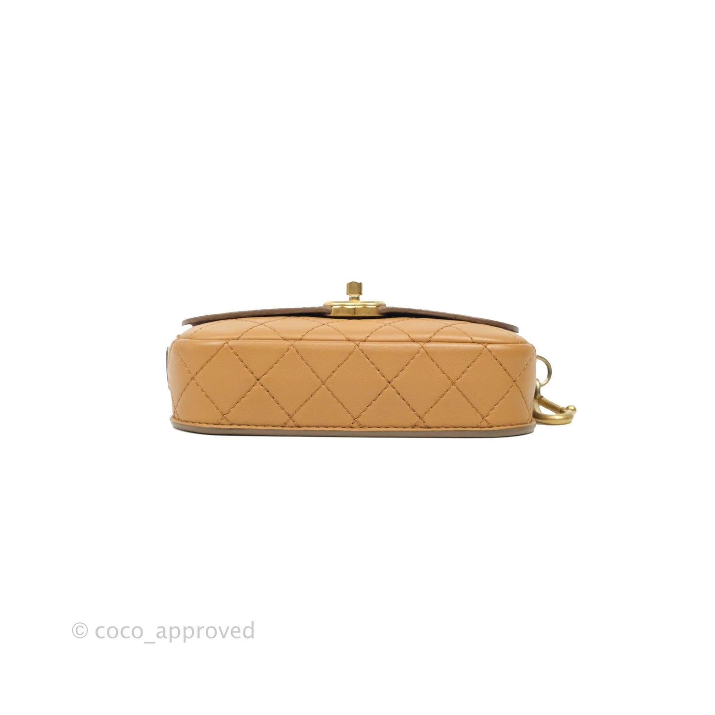 Chanel Quilted Flap With Coin Purse Caramel Calfskin Aged Gold Hardware 19K