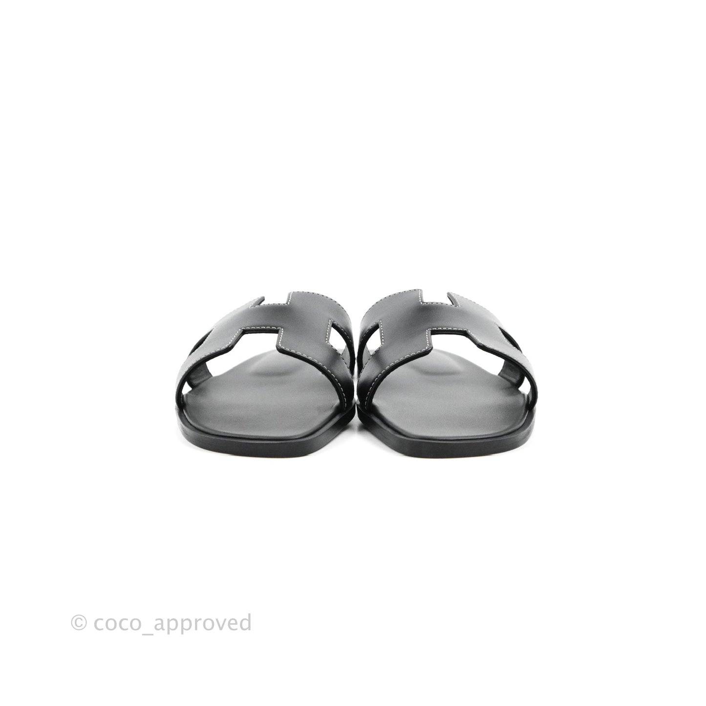 Hermès Oran Sandals in Black Size 37