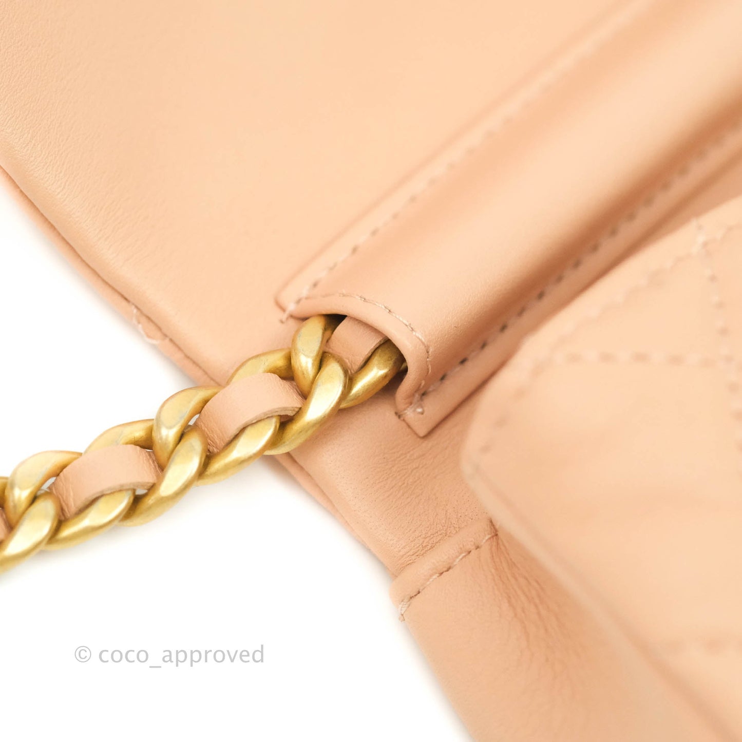 Chanel Clutch with Chain Beige Calfskin Aged Gold Hardware 21B
