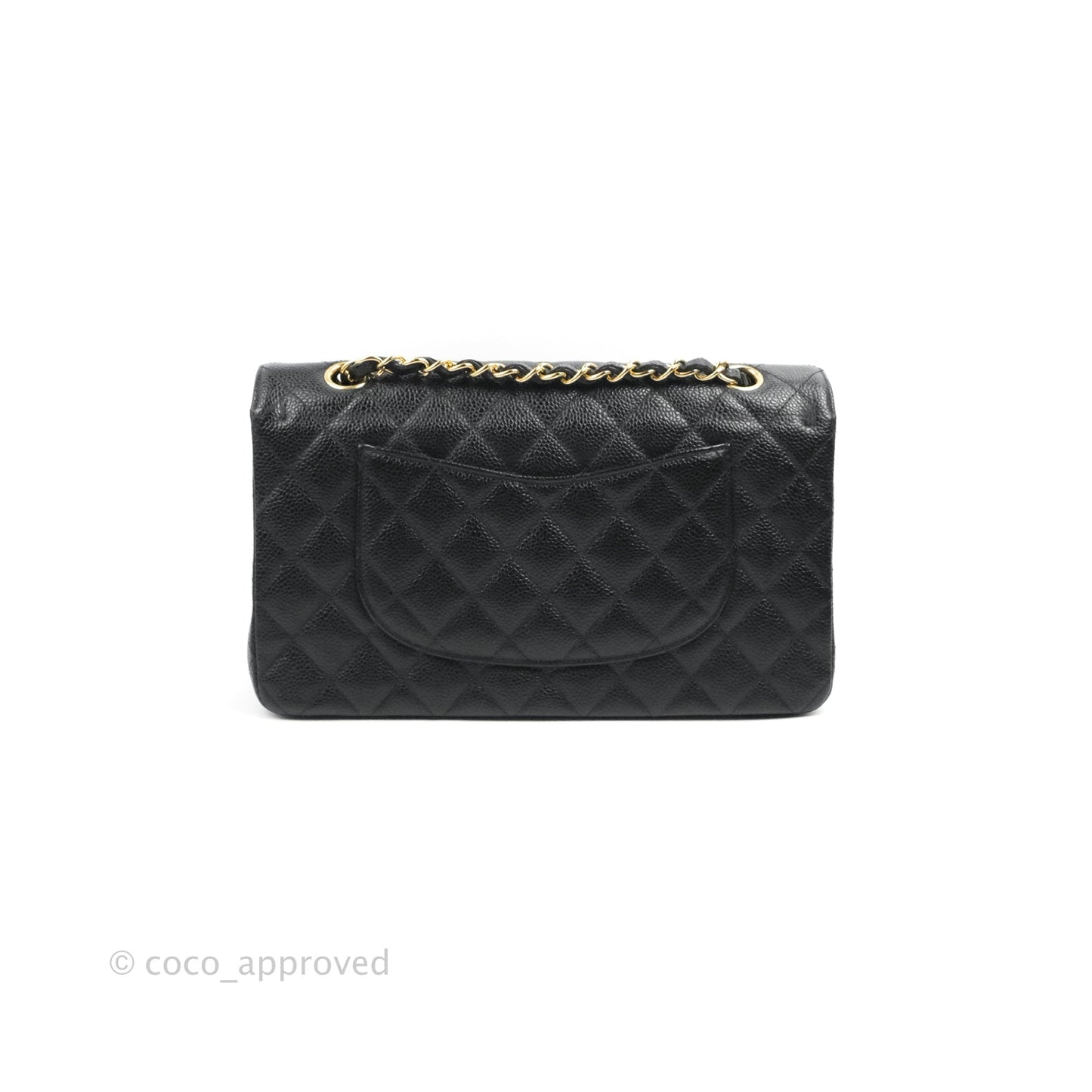 Chanel Classic M/L Medium Flap Quilted Black Caviar Gold Hardware