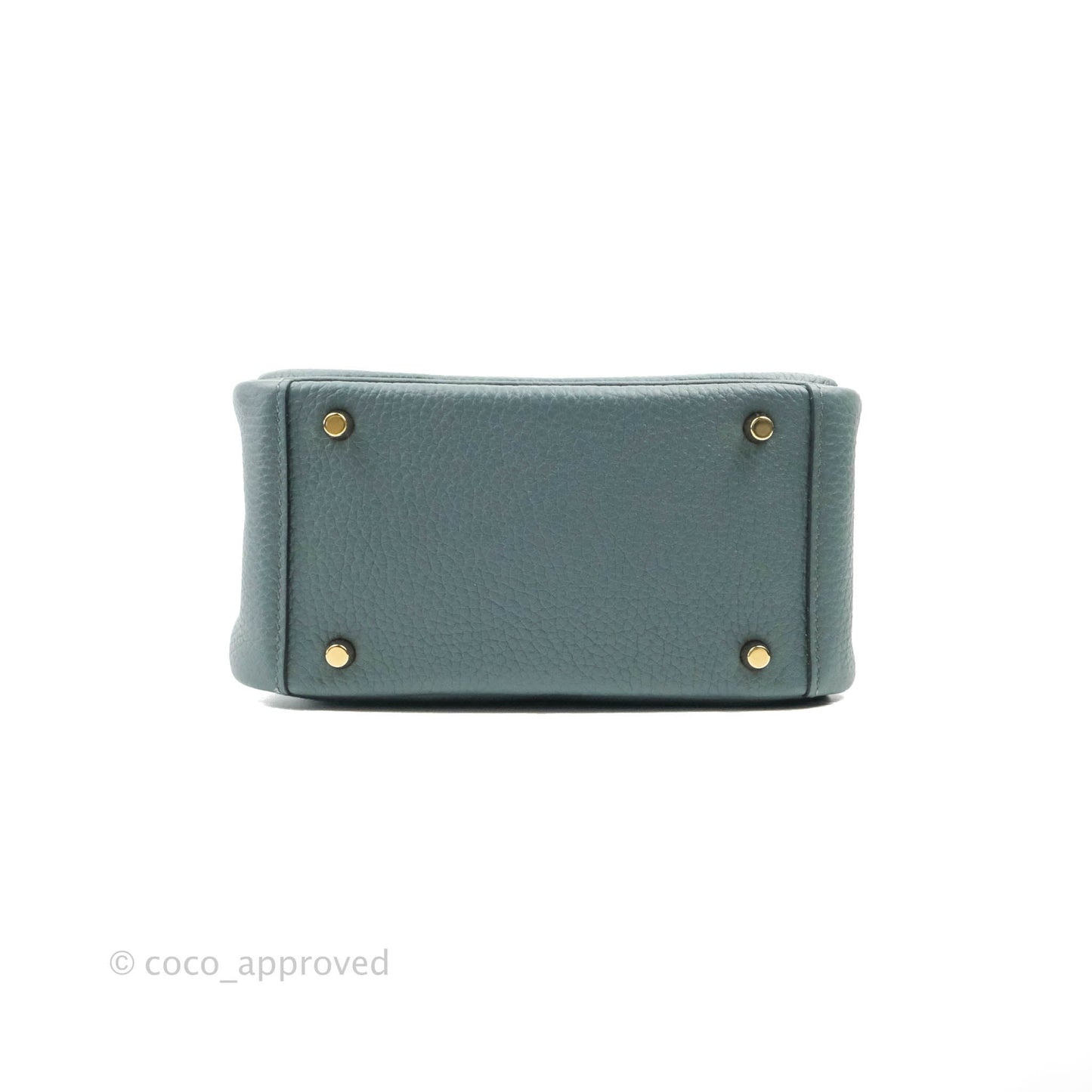 Hermès Mini Lindy 20 Bleu Orage Clemence Gold Hardware