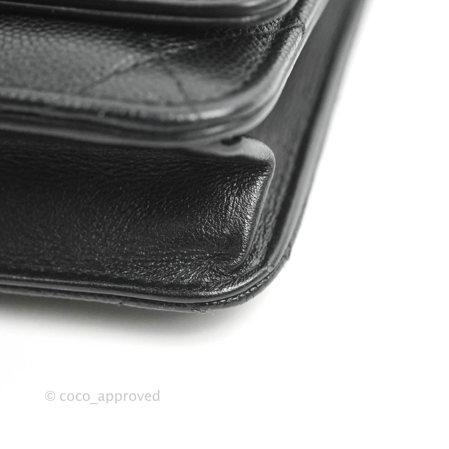 Chanel Filigree Wallet on Chain WOC Black Caviar Gold Hardware