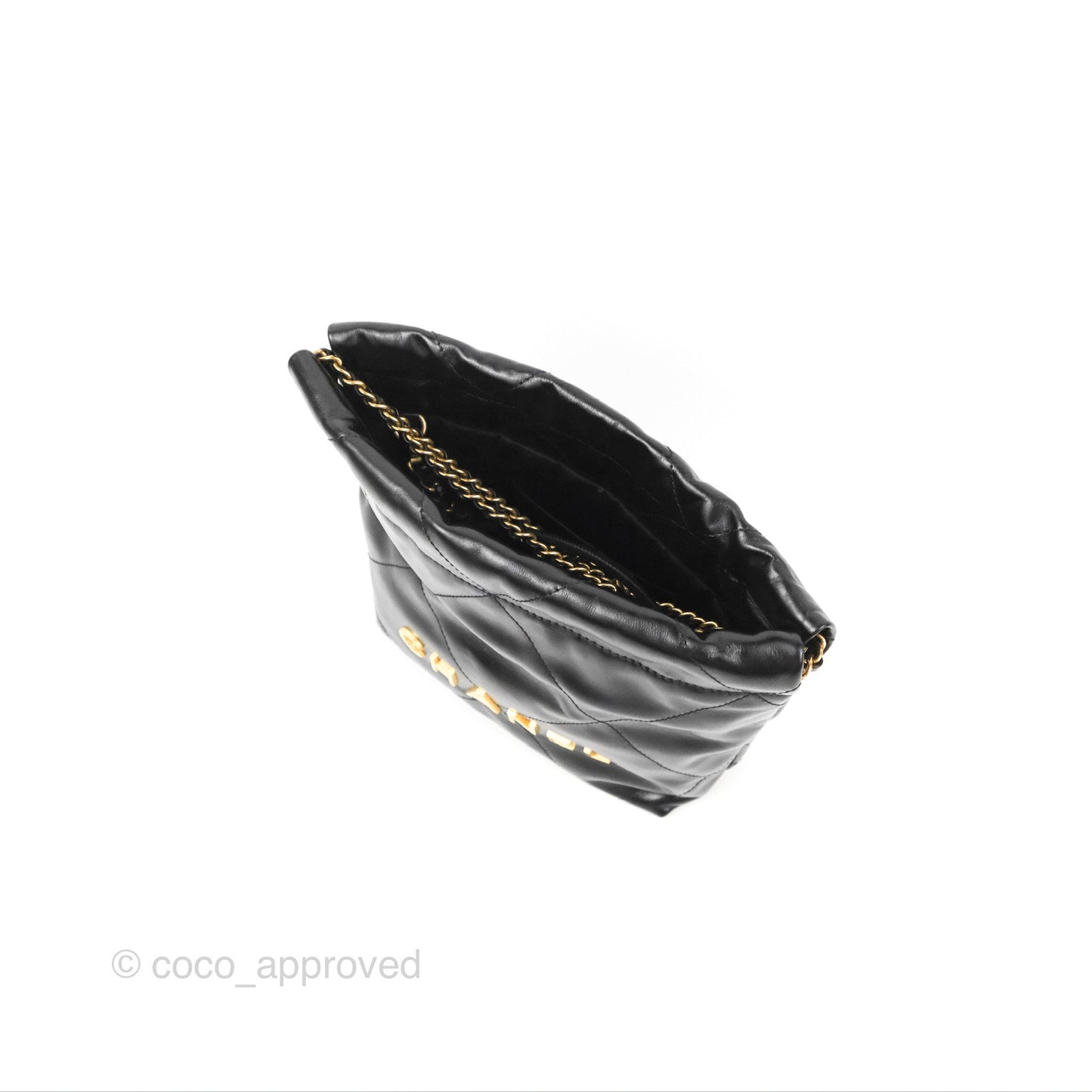 Chanel 22 Mini Bag Black Crumpled Calfskin