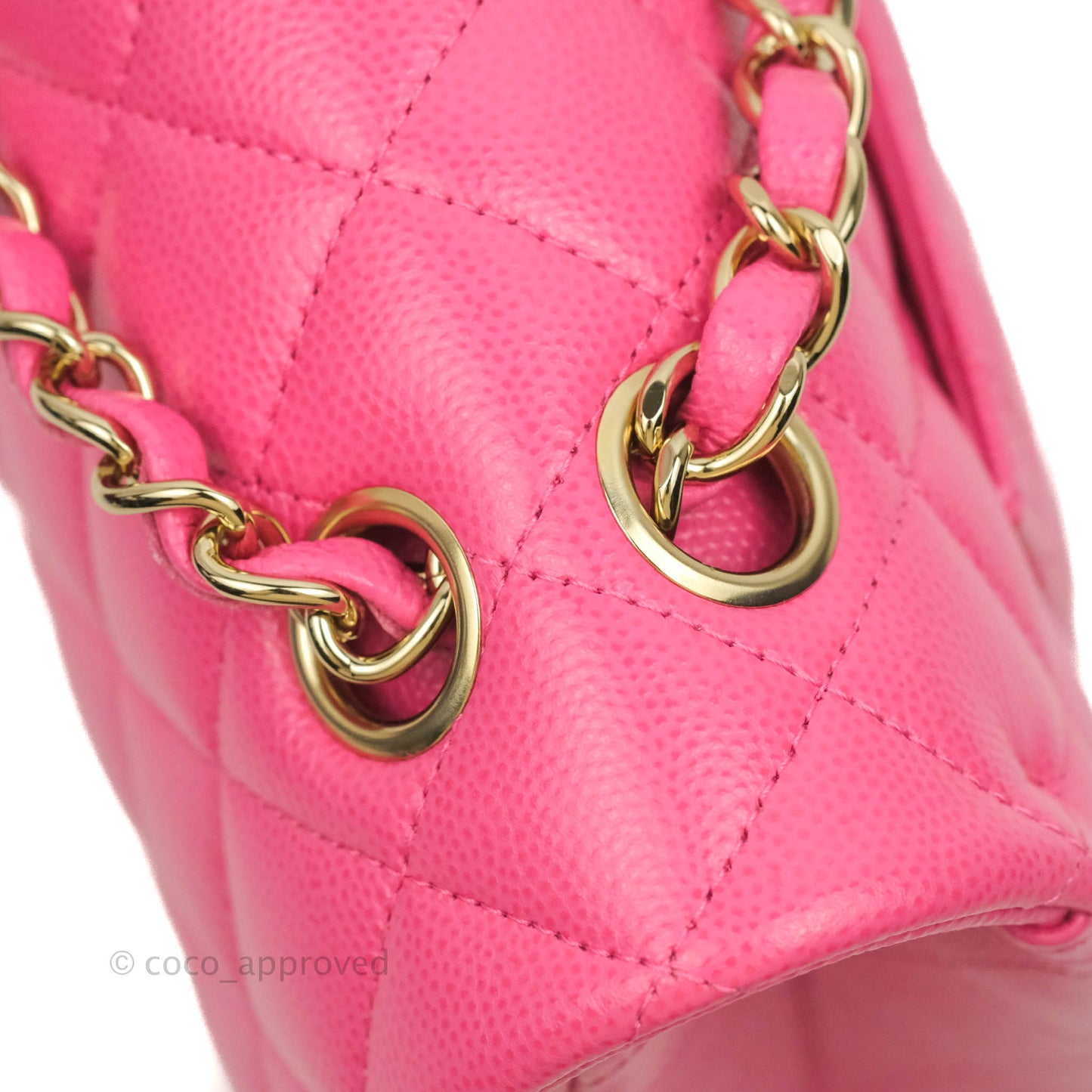 Chanel Small Classic Quilted Flap Pink Caviar Gold Hardware
