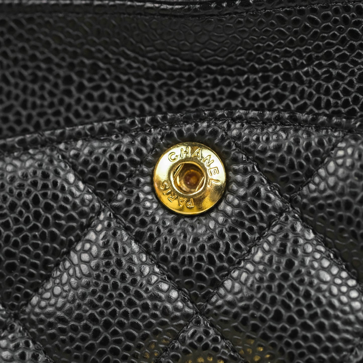 Chanel Small Classic Quilted Flap Black Caviar 24K Gold Hardware