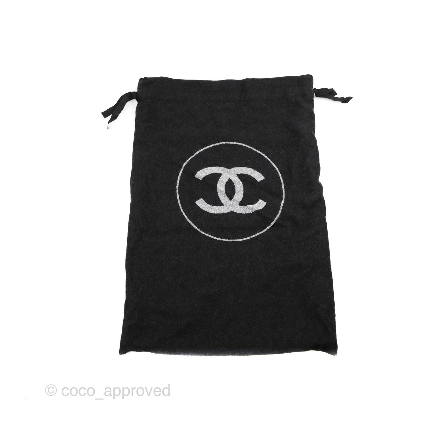 Chanel Travel Set Blanket & Sleep Eye Mask Black/Grey Wool/Silk