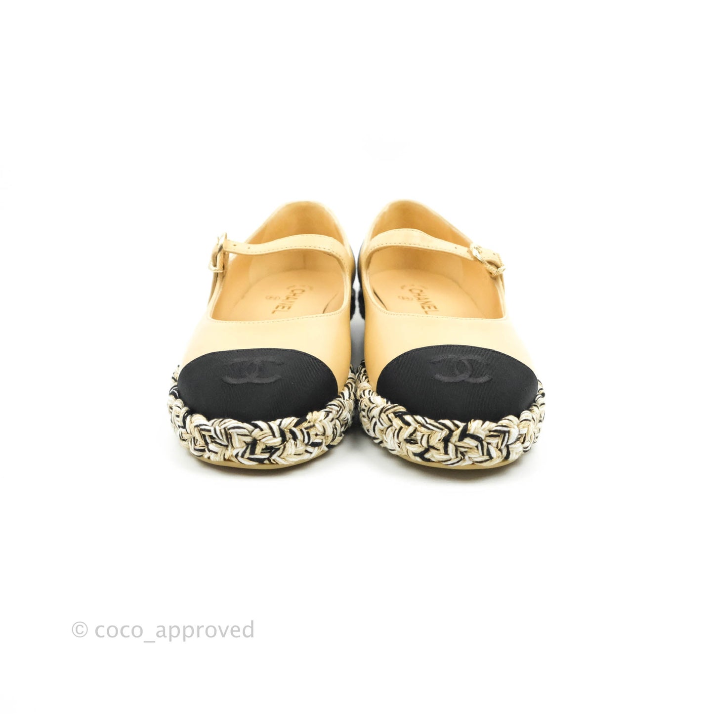 Chanel Espadrilles Beige Black 39C