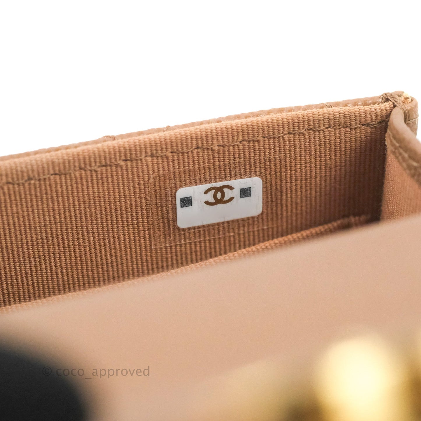Chanel CC Chain Clutch with Chain Beige Caviar Gold Hardware