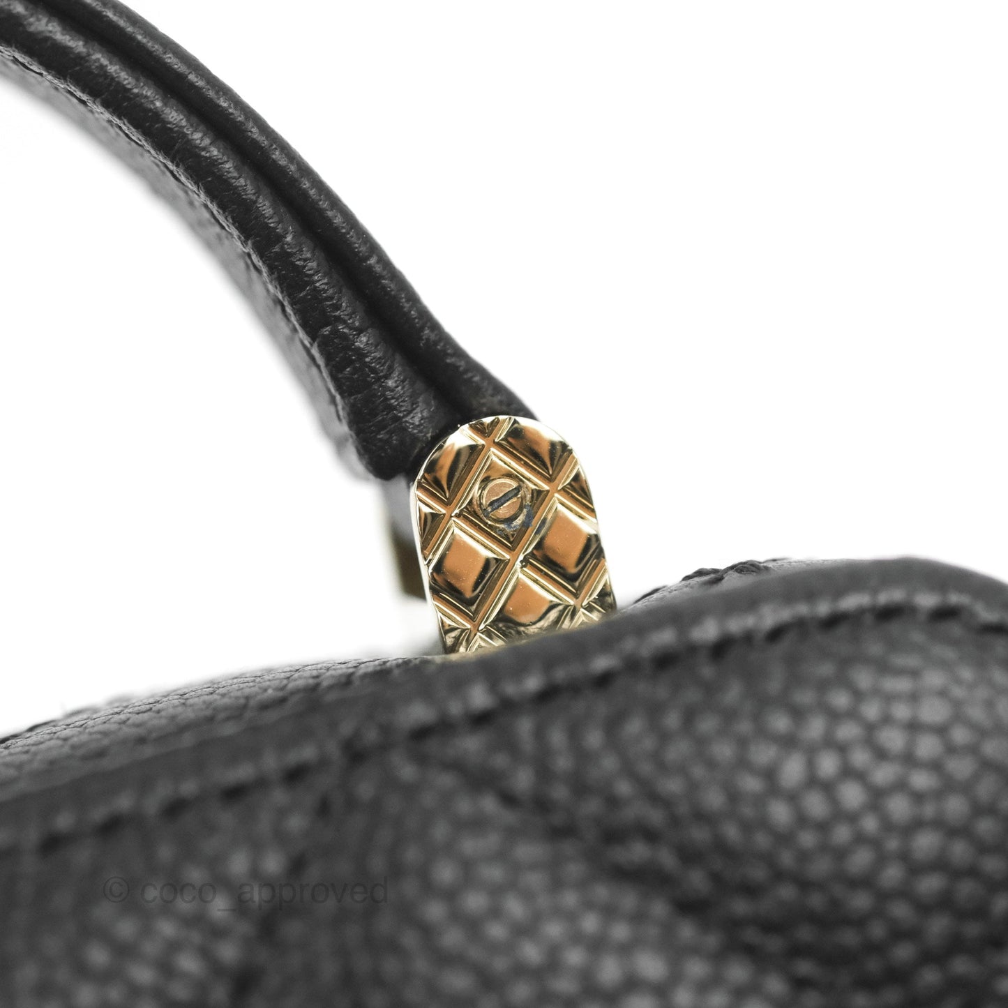 Chanel Vanity Handle With Chain Black Caviar Gold Hardware 22P