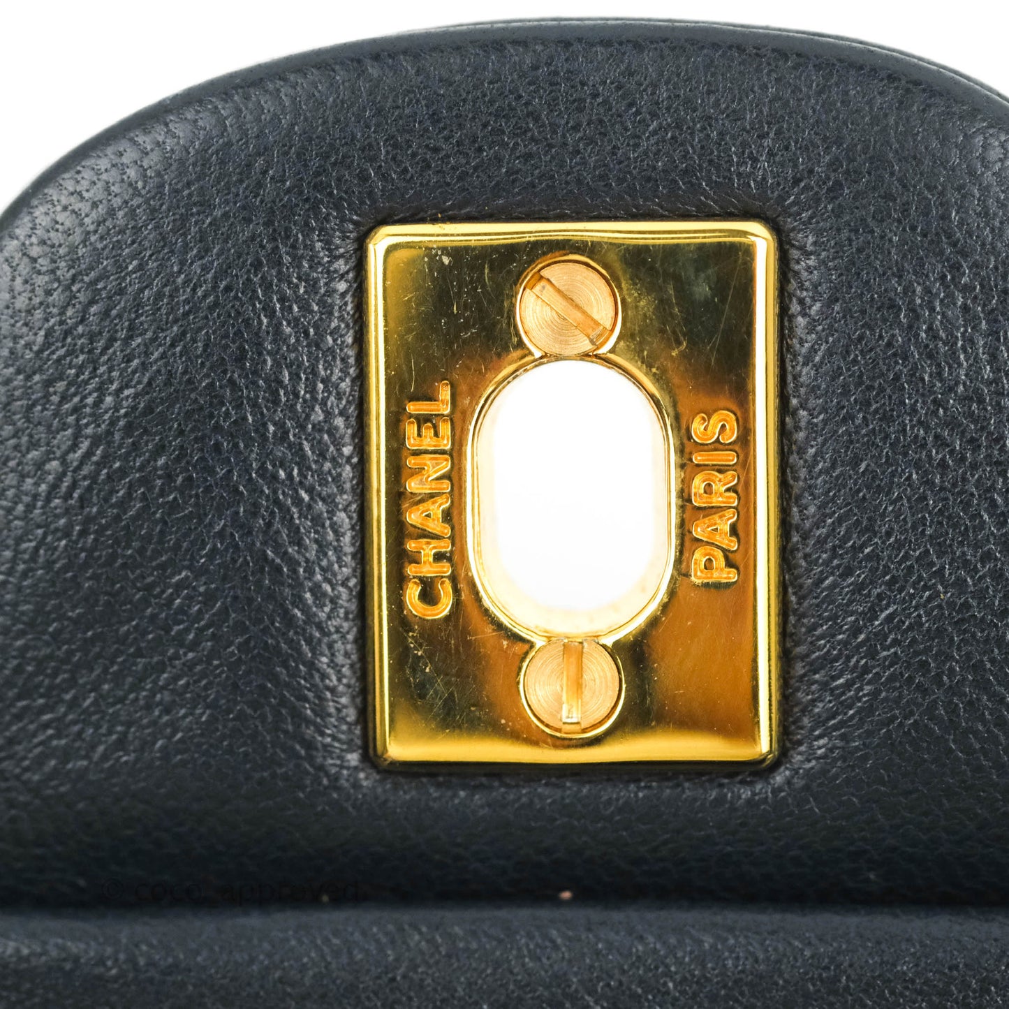 Chanel Classic Vintage Medium M/L Flap Navy Lambskin 24K Gold Hardware