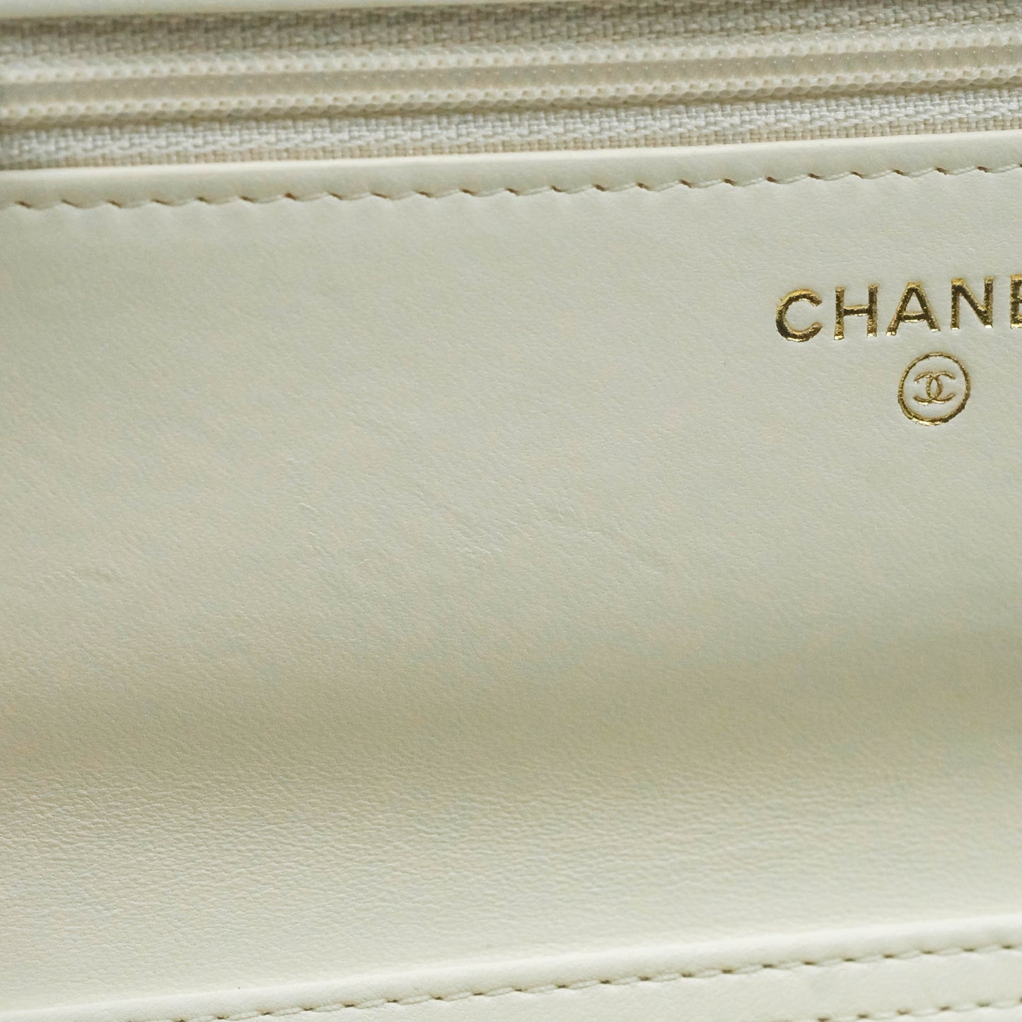 Chanel Quilted Pearl Crush Wallet on Chain WOC White Lambskin Aged Gold Hardware