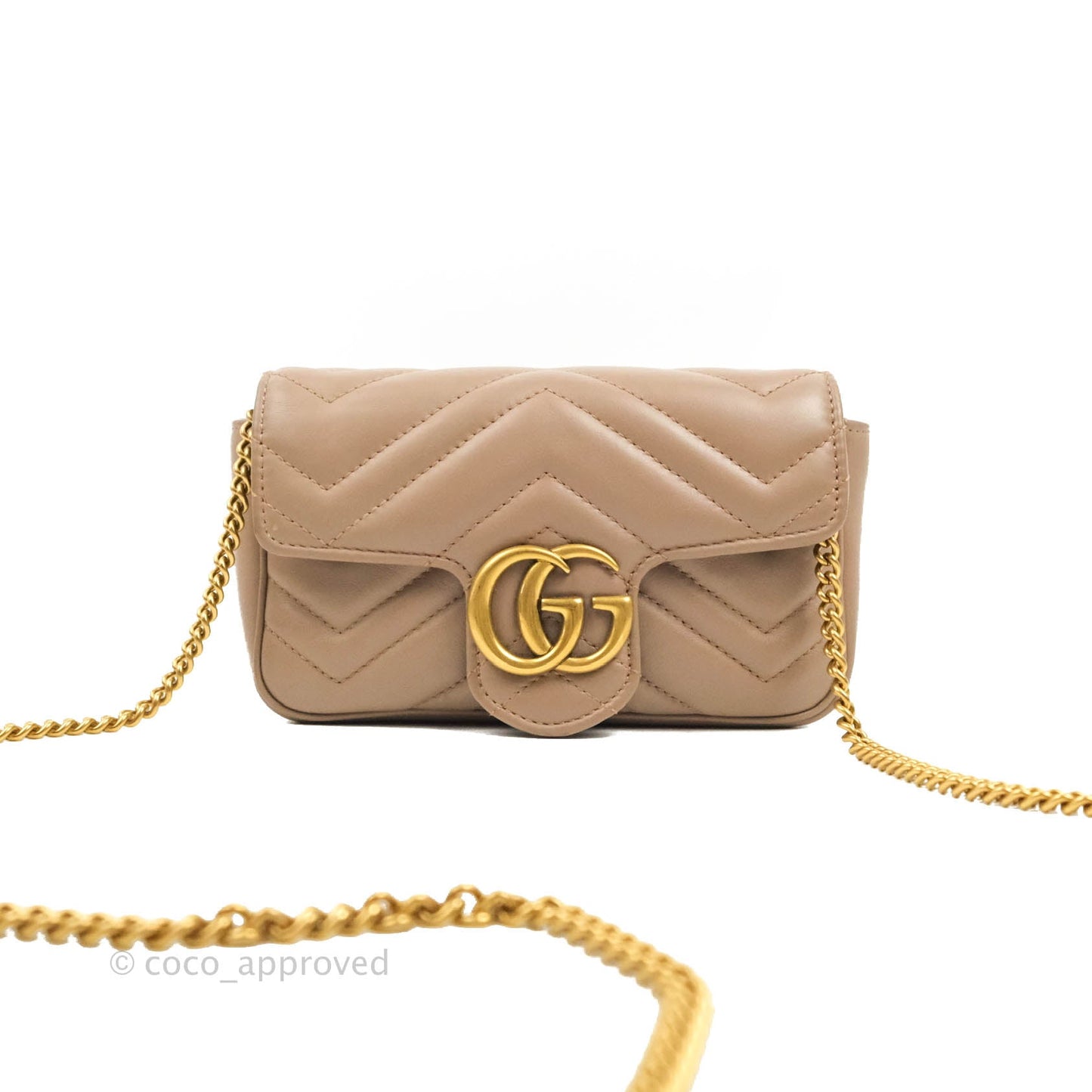 Gucci GG Marmont Matelassé Leather Super Mini Bag Dusty Pink