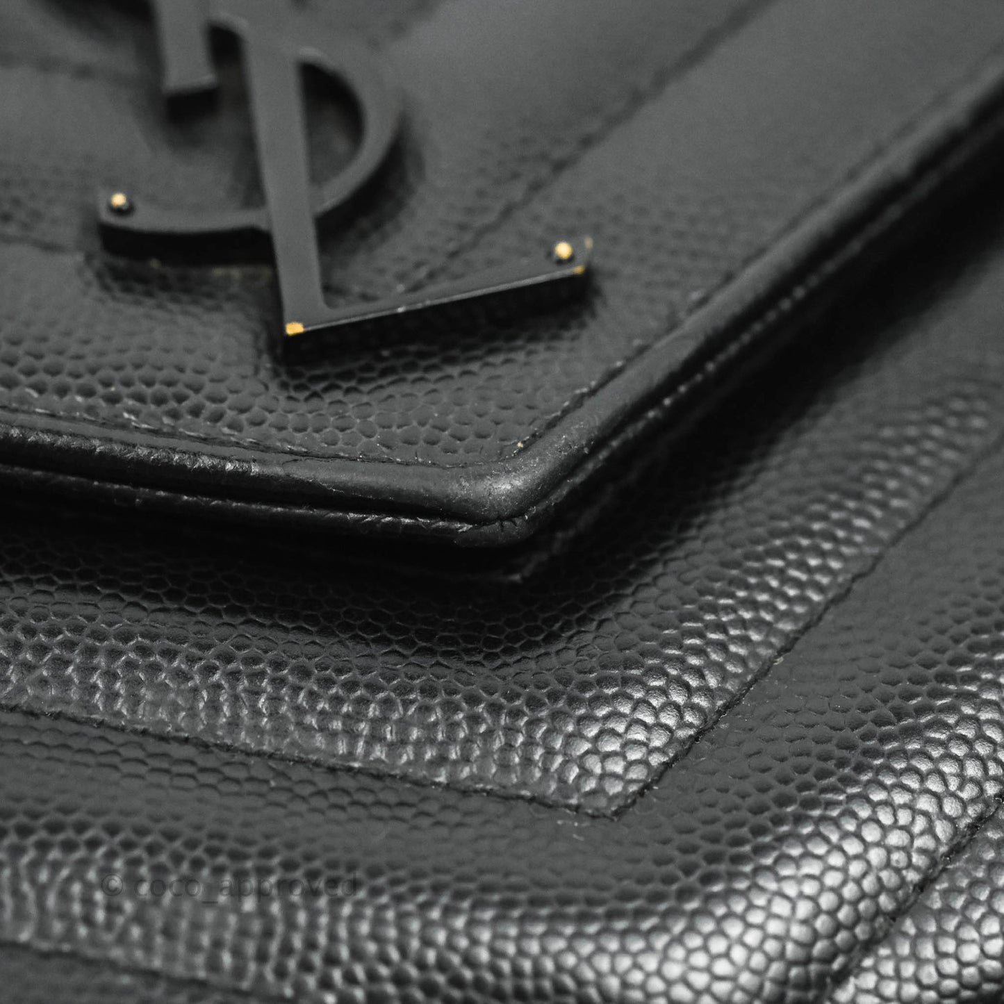 Saint Laurent Wallet on Chain Large Black Grained Leather So Black