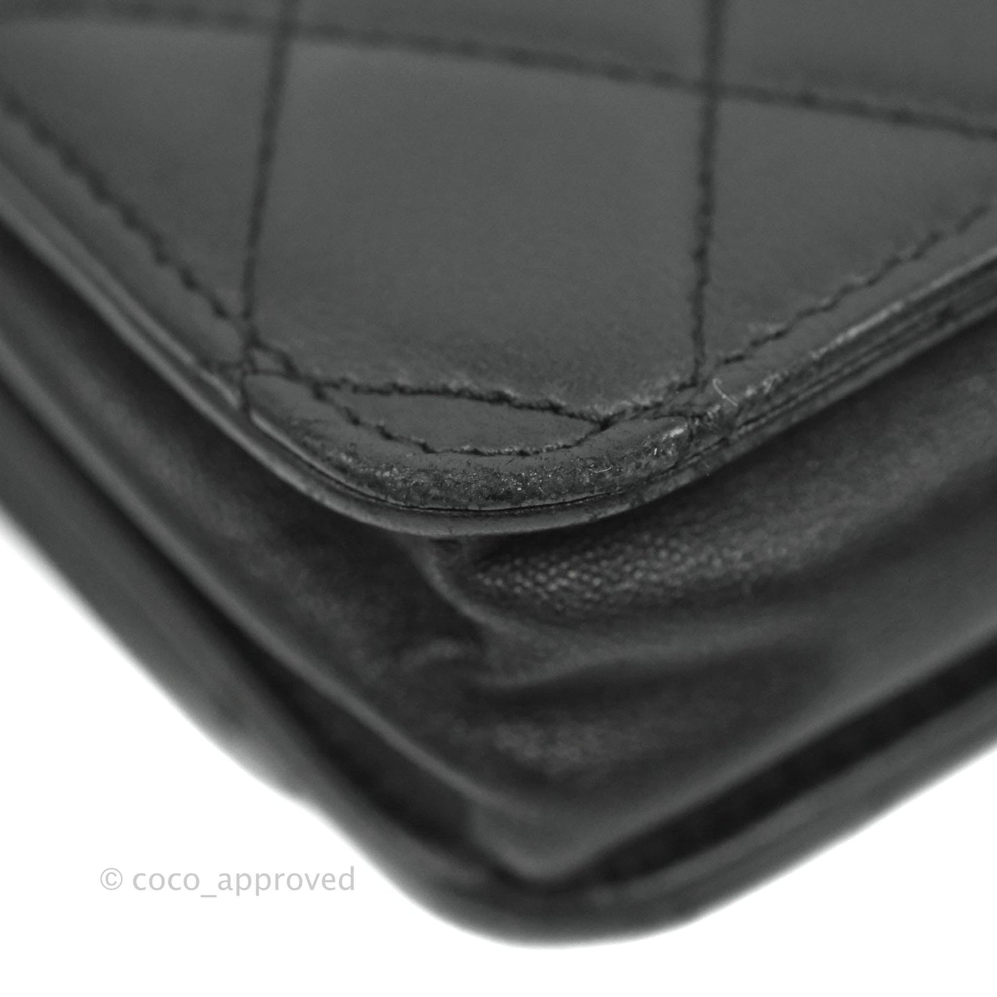 Chanel Classic Wallet On Chain Black Lambskin Silver Hardware