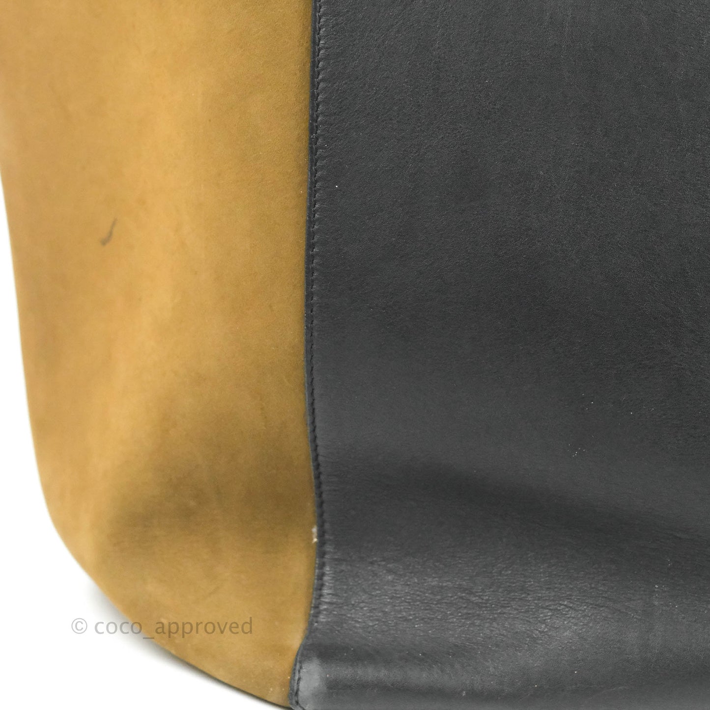 Celine Large Cabas Phantom Brown Suede Black Calfskin