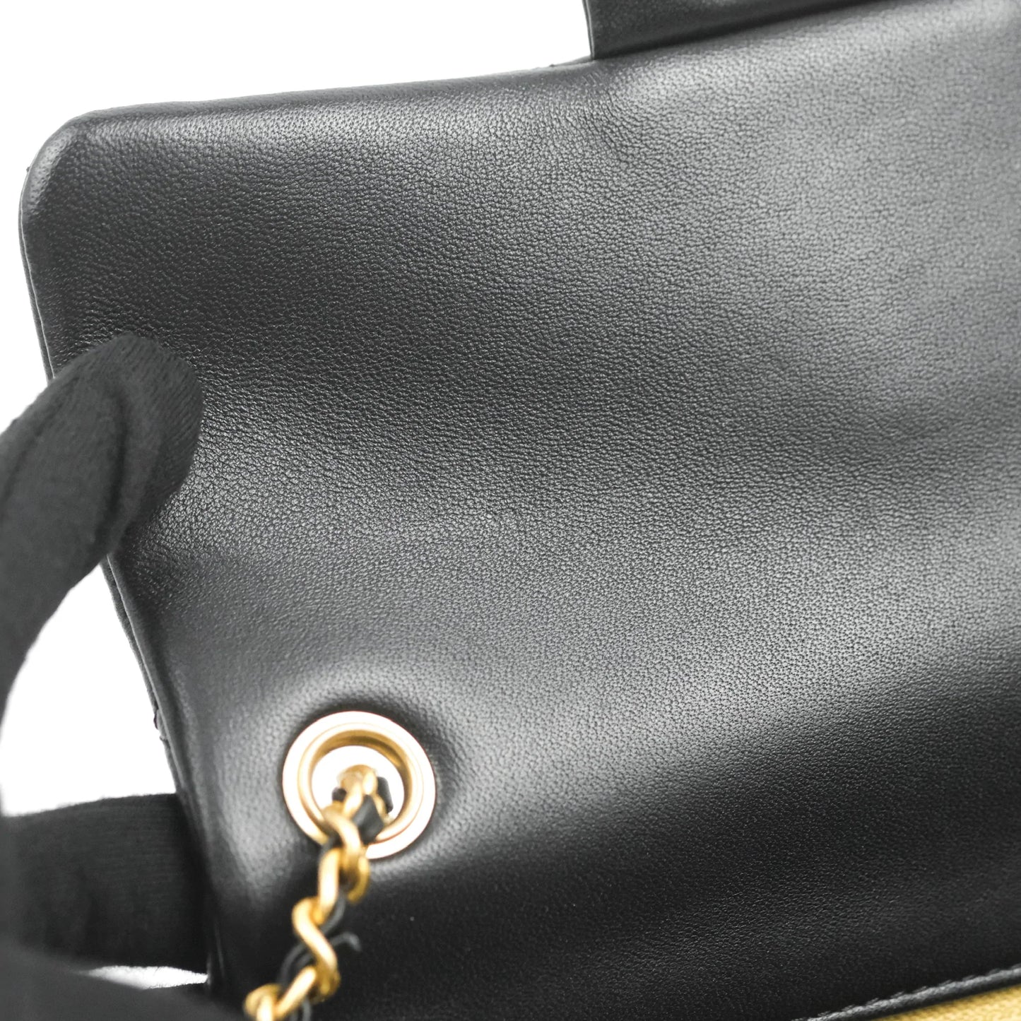 Chanel Mini Rectangular Pearl Crush Quilted Black Lambskin Aged Gold Hardware