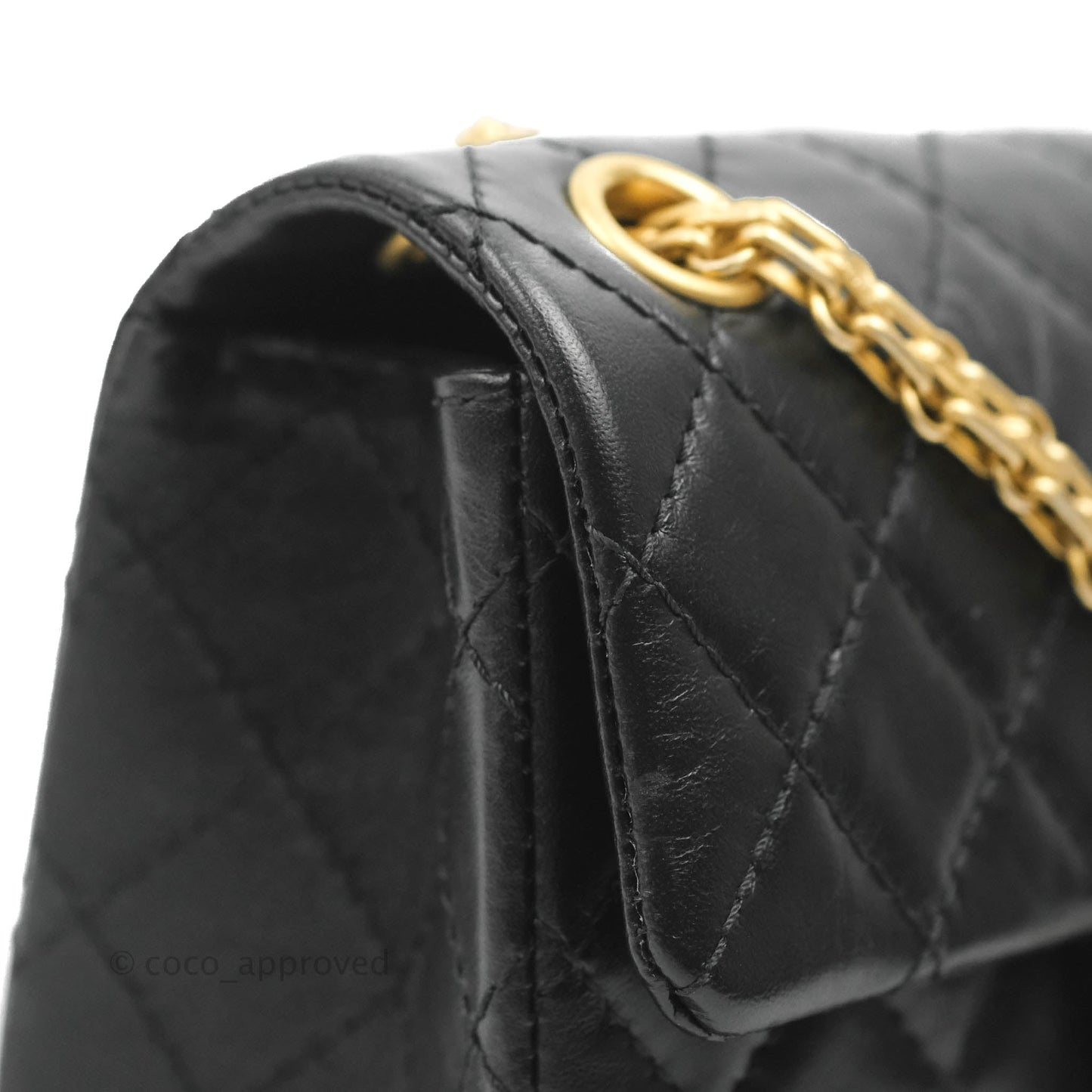 Chanel Mini Reissue 224 Black Aged Calfskin Aged Gold Hardware