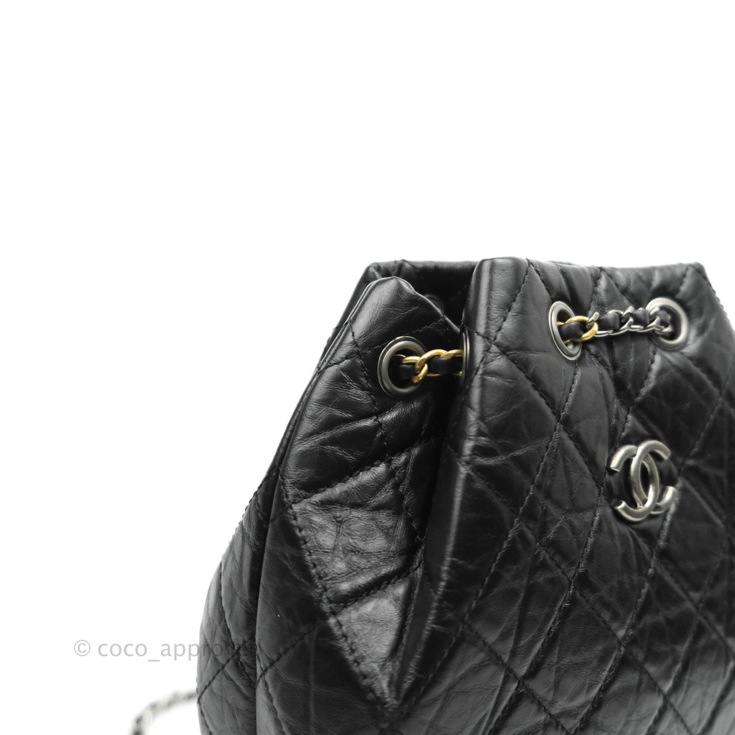 Chanel Small Gabrielle Backpack Black Aged Calfskin