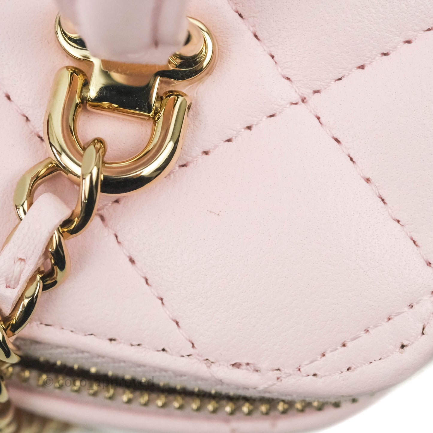 Chanel Top Handle Vanity with Chain Light Pink Lambskin Gold Hardware