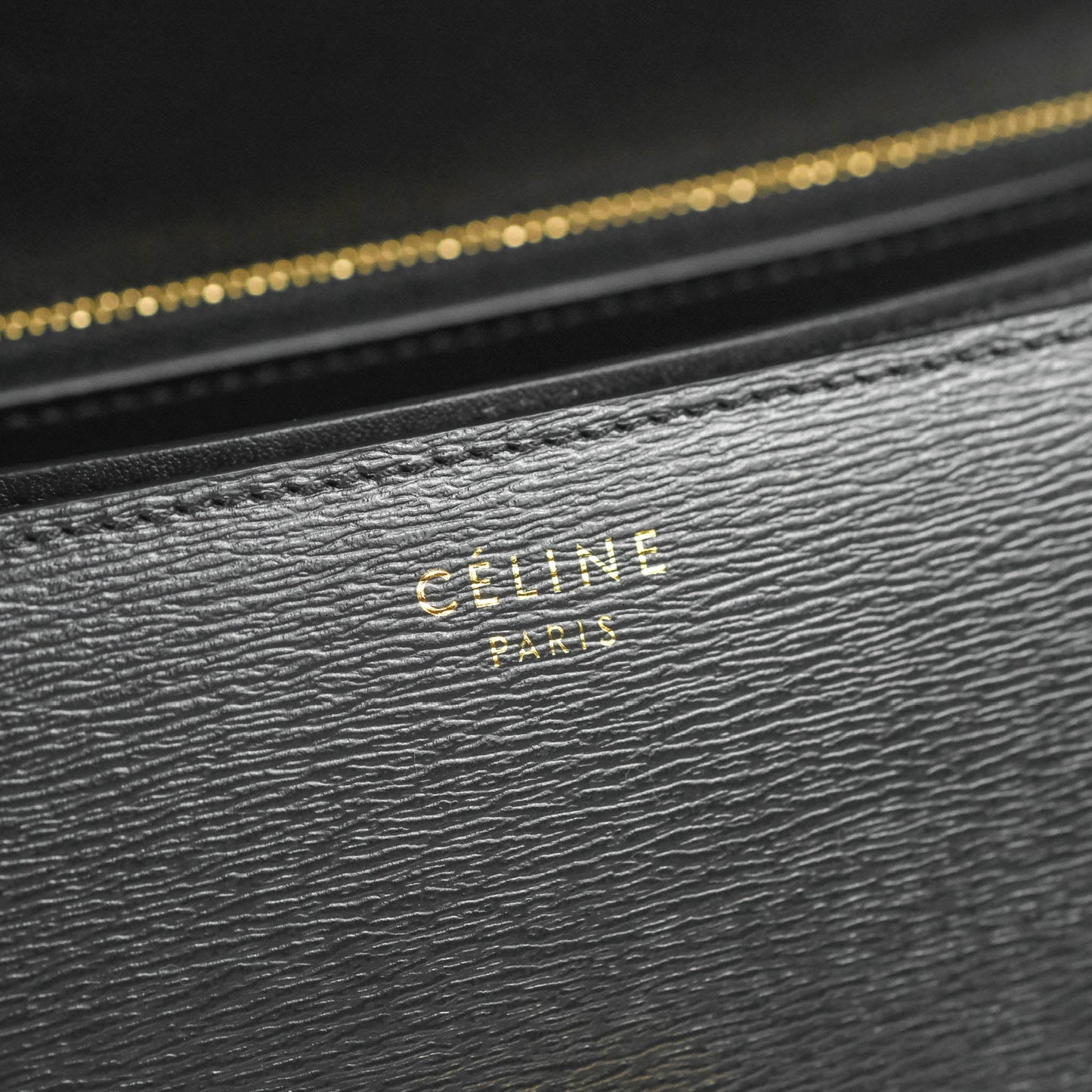 Celine Medium Classic Box Flap Dark Grey Liege Calfskin