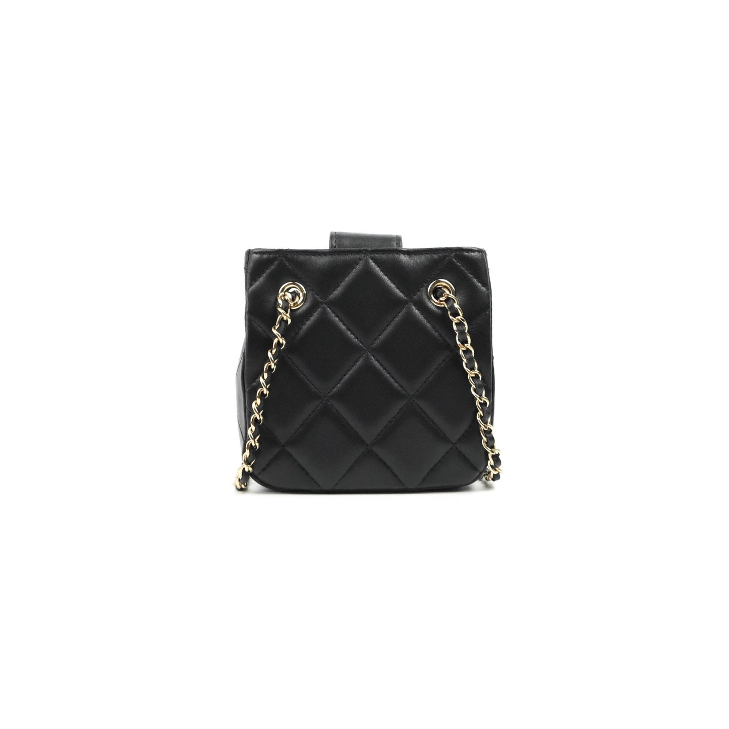 Chanel Mini Clutch With Chain Black Lambskin Gold Hardware 22C