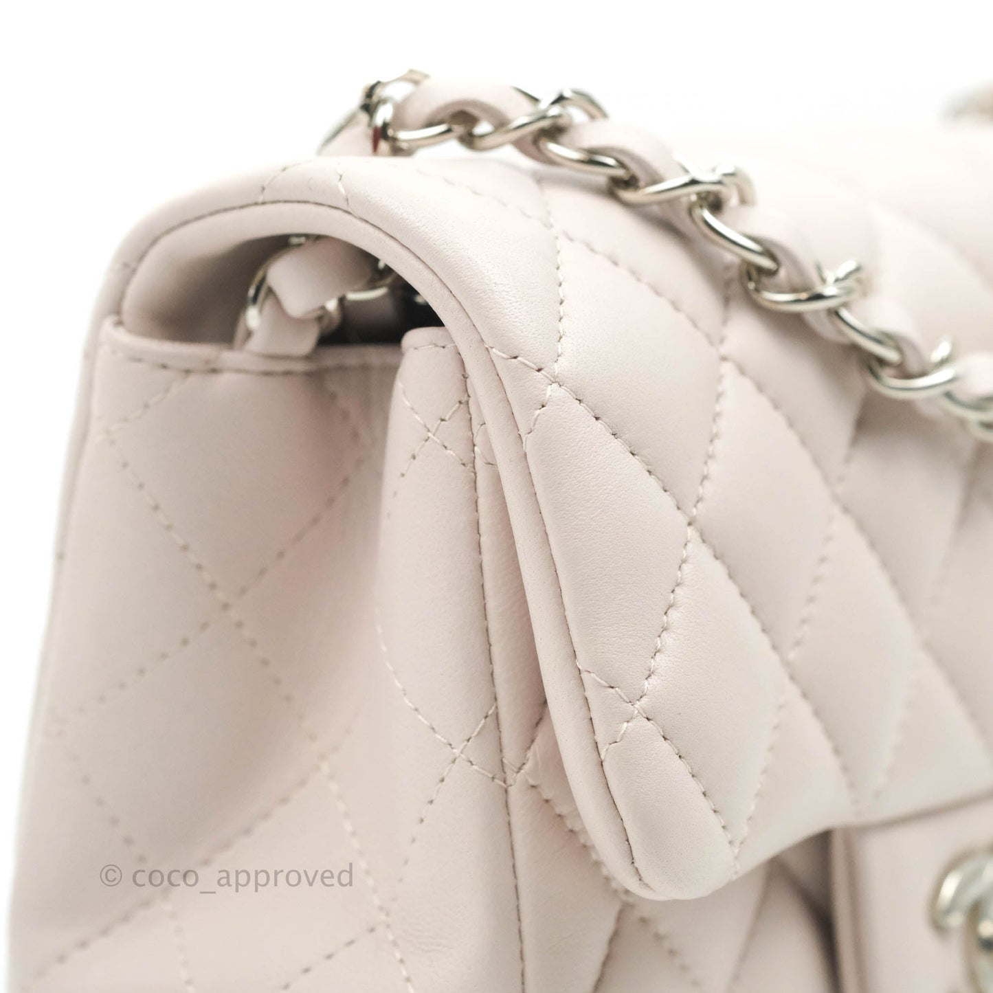 Chanel Mini Square Quilted Pale Lilac Silver Hardware