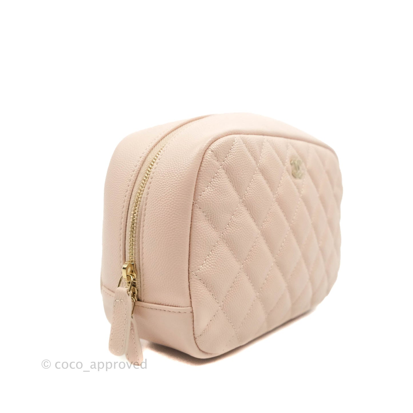 Chanel Large Classic Pouch Light Pink Caviar Gold Hardware