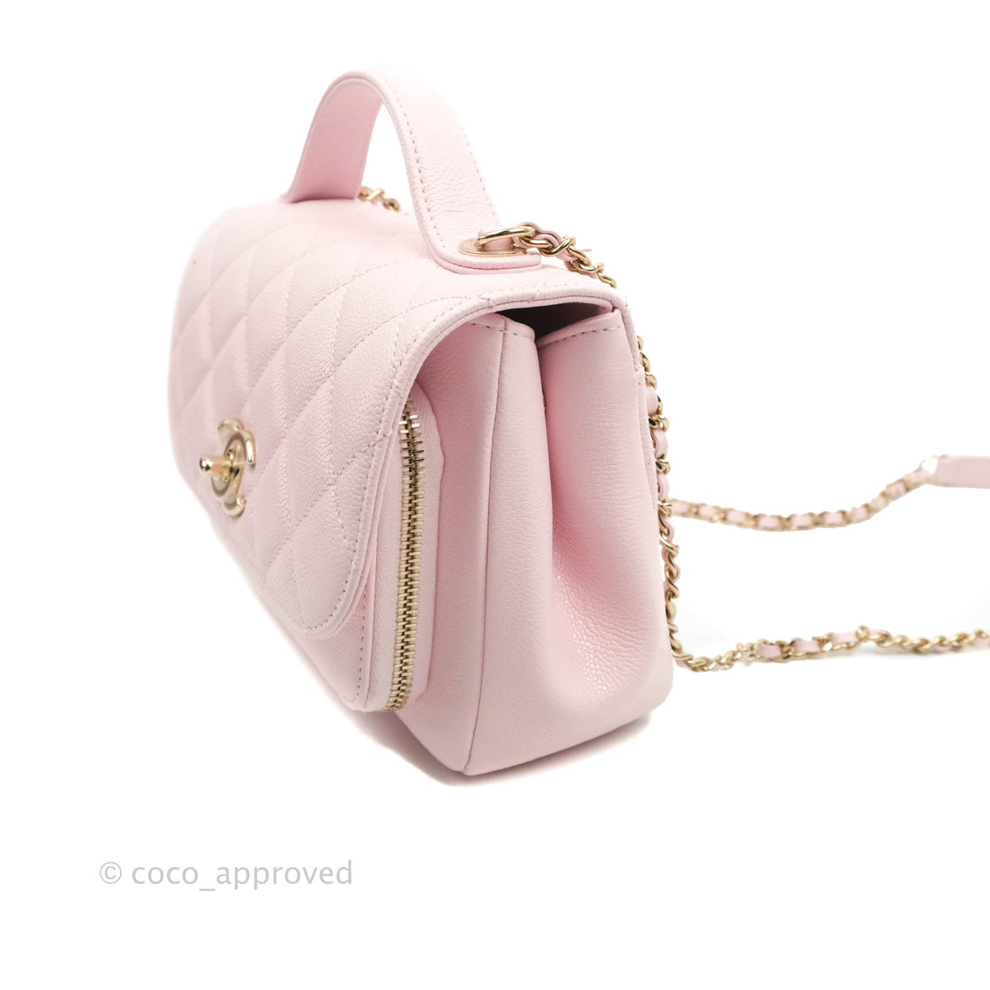 Chanel Quilted Small Business Affinity Flap Pink Caviar Gold Hardware