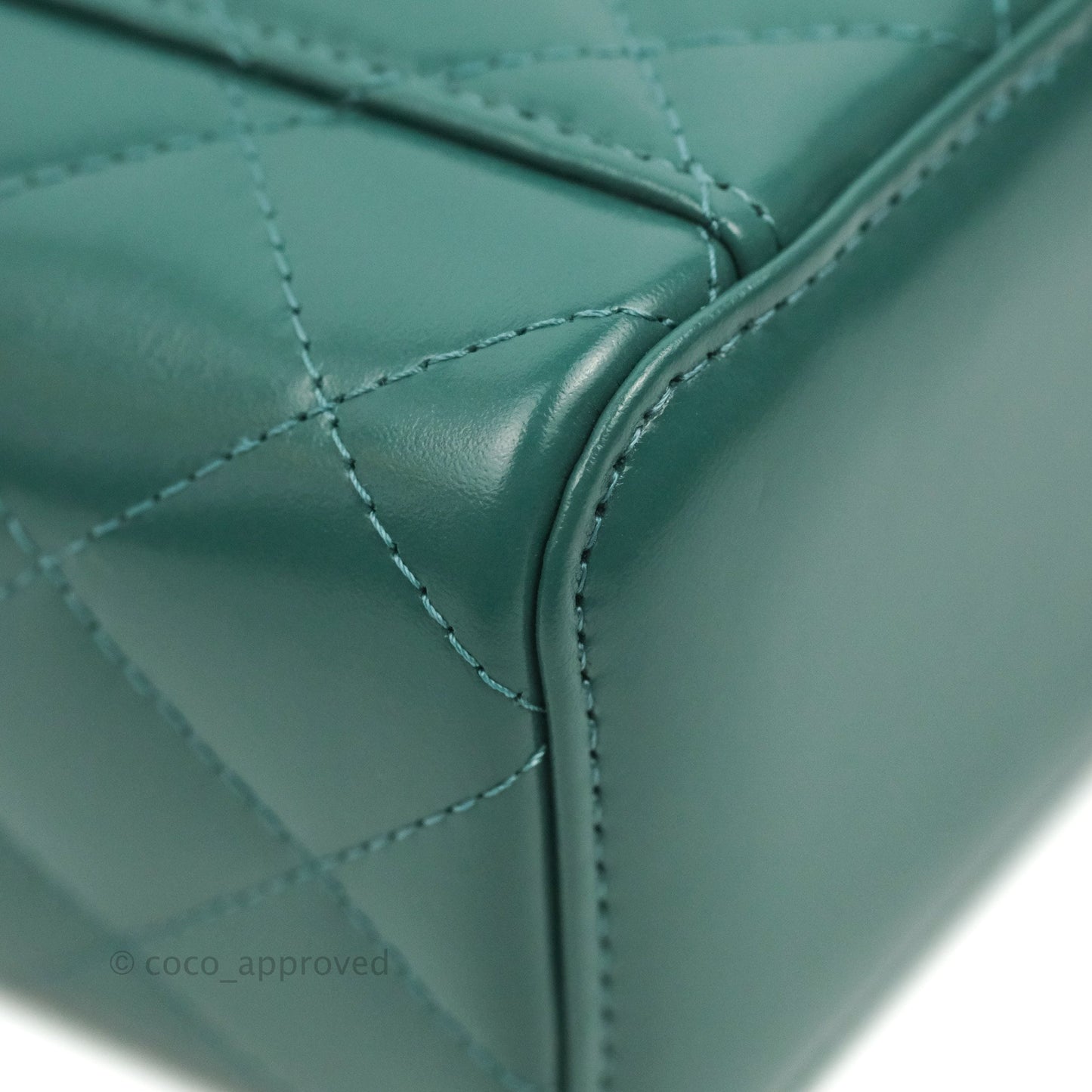 Chanel Quilted Mini Perfect Fit Vanity With Chain Calfskin Pine Green Aged Gold Hardware