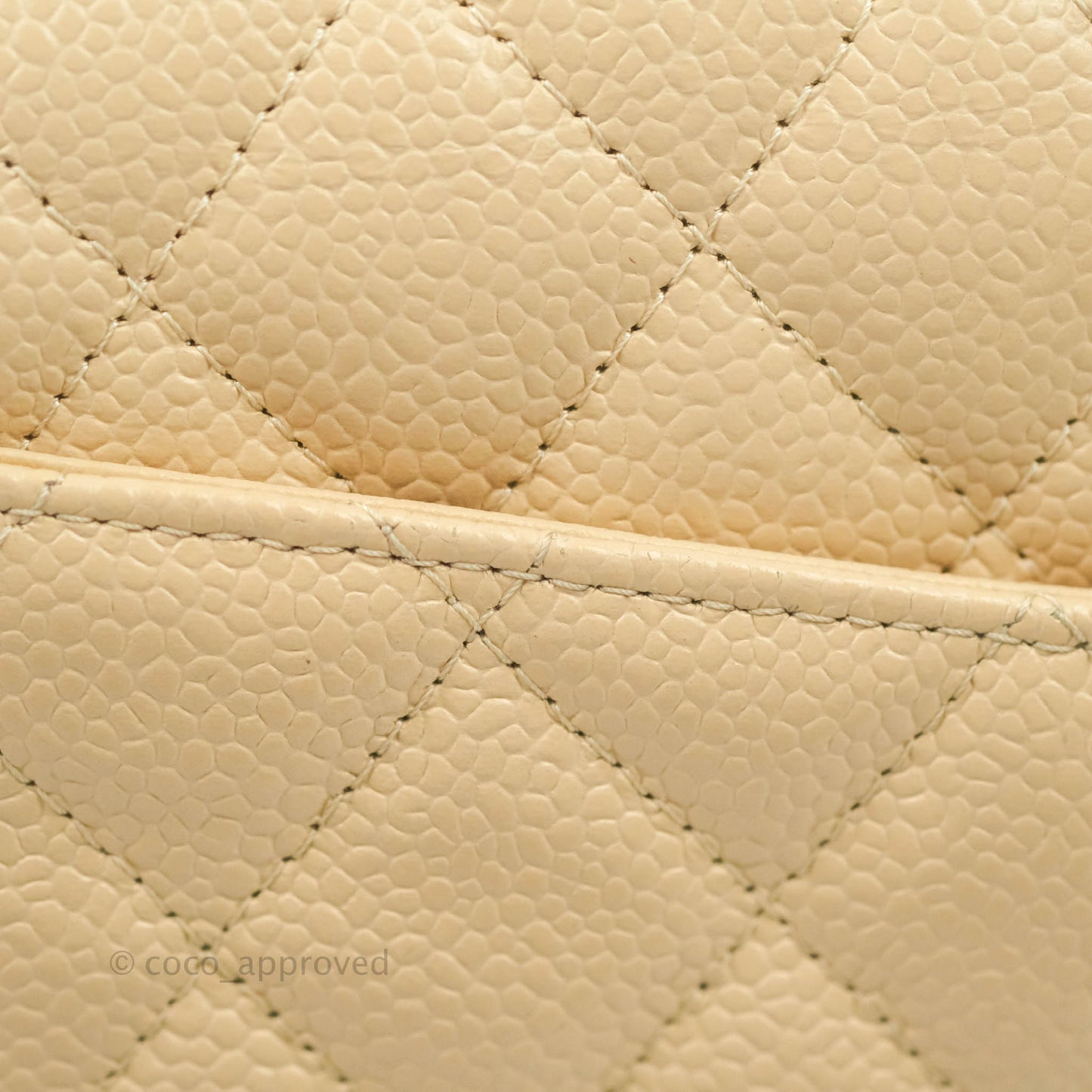 Chanel Classic M/L Medium Flap Quilted Beige Caviar Gold Hardware