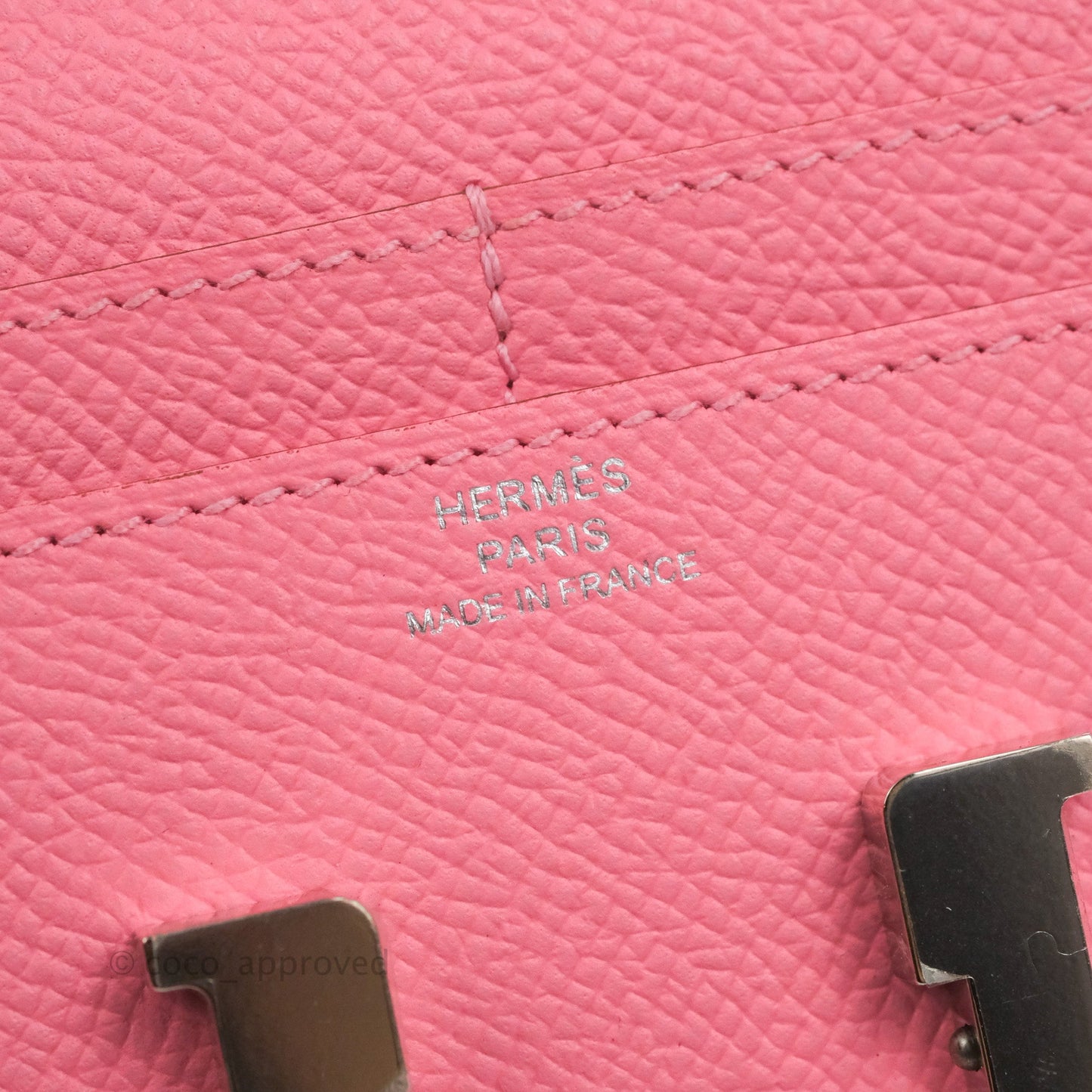 Hermès Constance Short Wallet Rose Azalee Epsom Silver Hardware