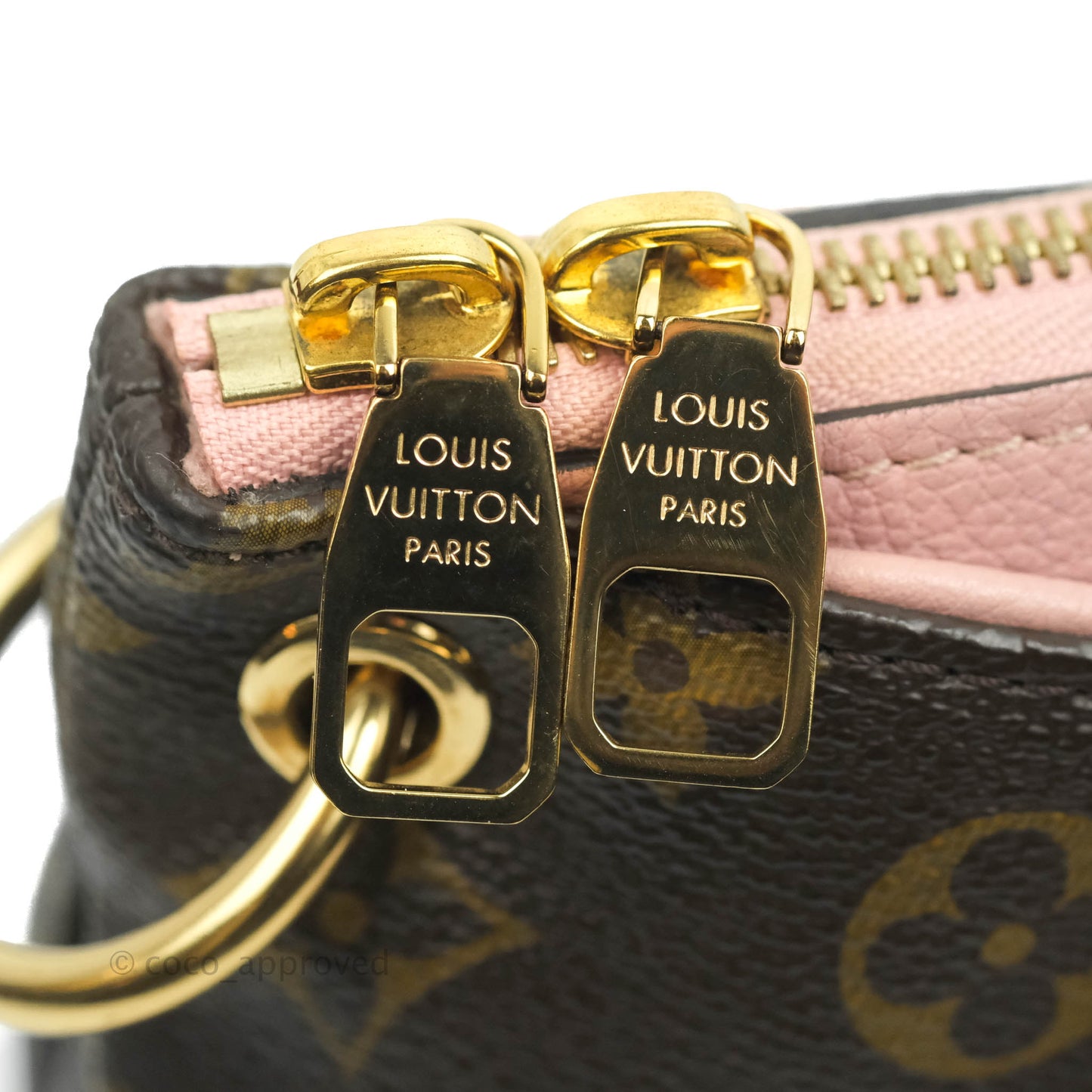 LV Pallas BB Pink Monogram Canvas Shoulder Bag With Twilly